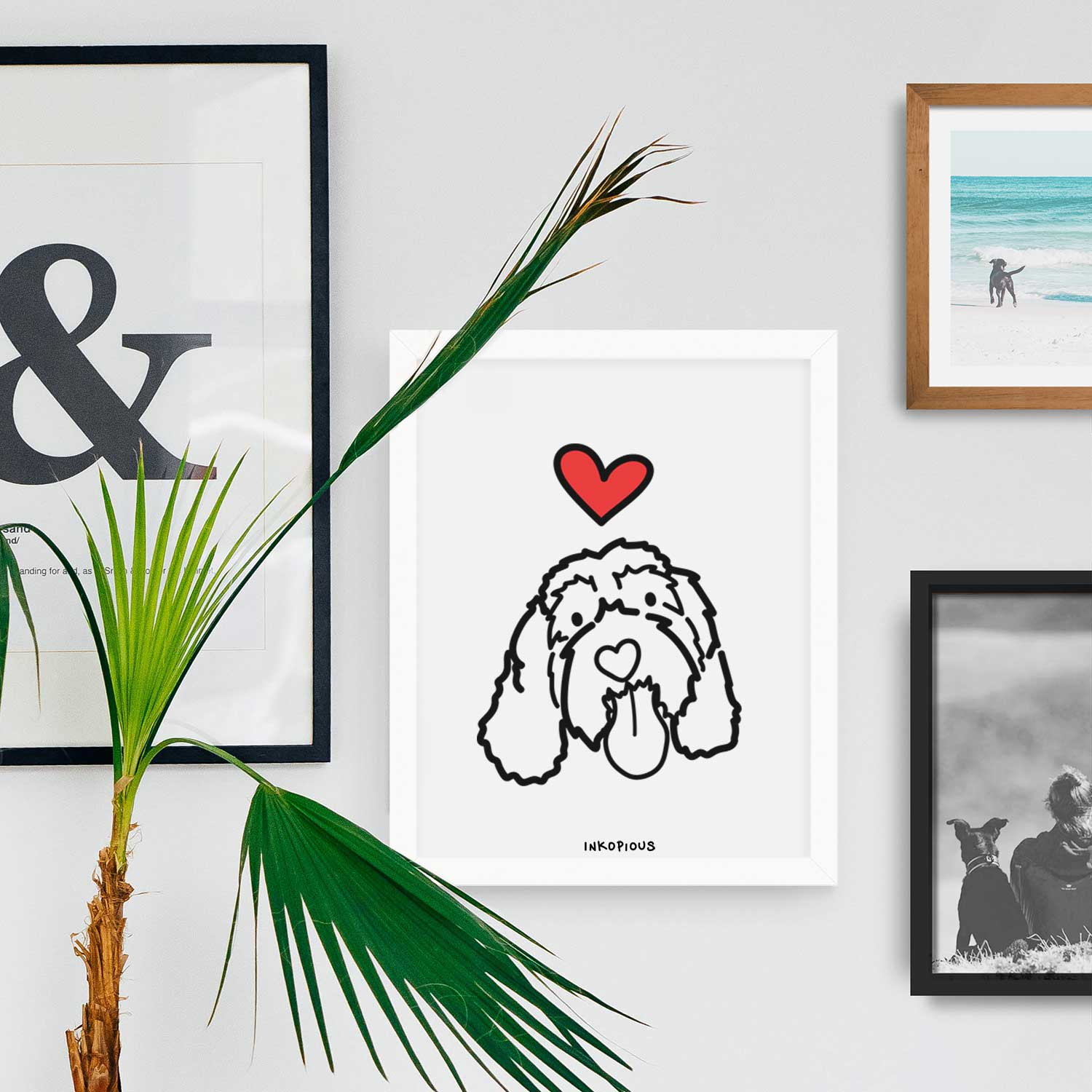 Love Always Portguese Water Dog - Bo Art Print