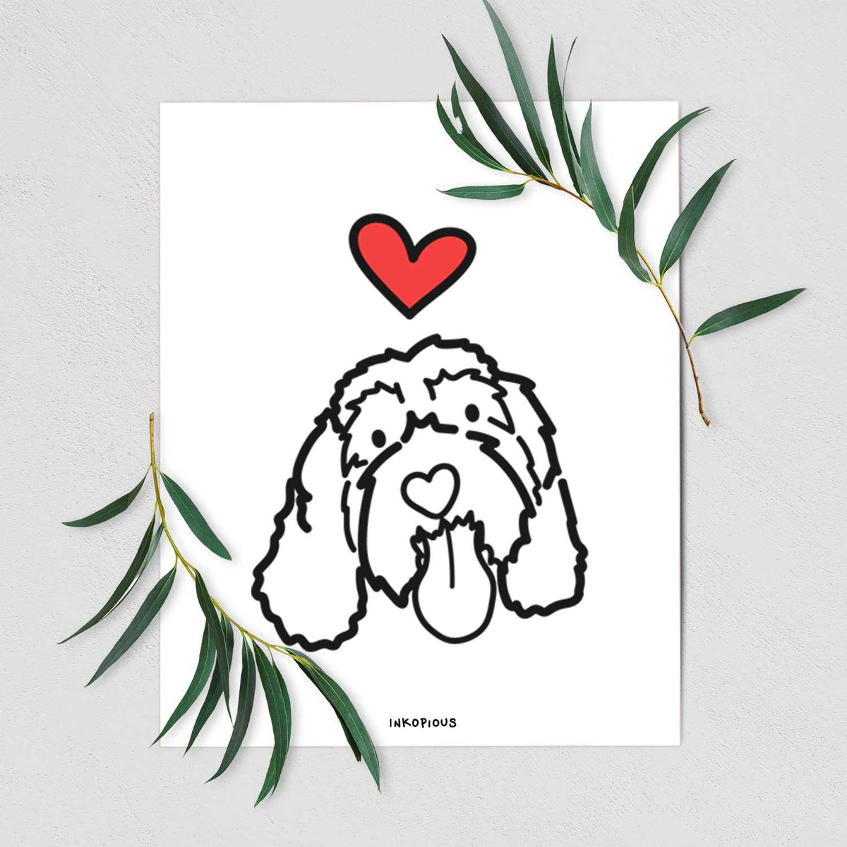 Love Always Portguese Water Dog - Bo Art Print
