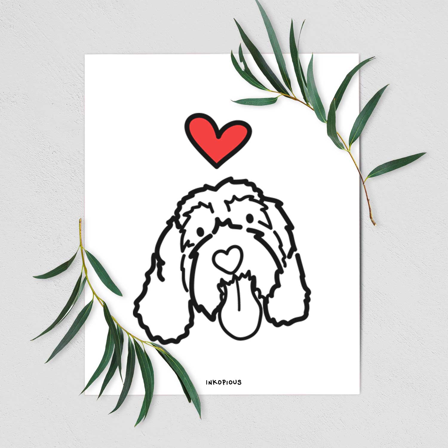 Love Always Portguese Water Dog - Bo Art Print