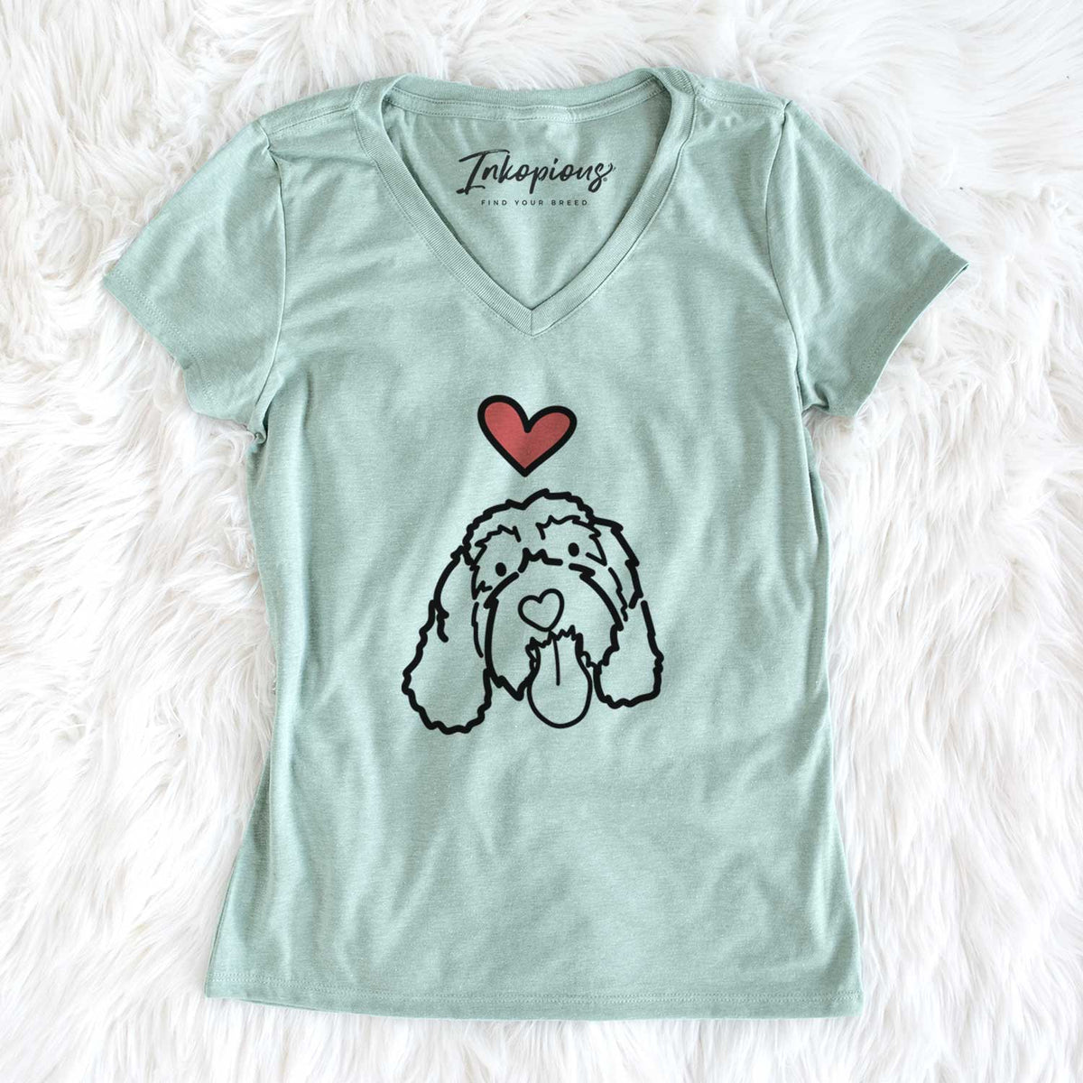 Love Always Portguese Water Dog - Bo - Women&#39;s V-neck Shirt