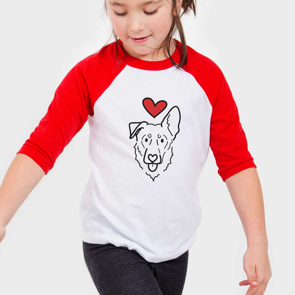 Love Always Shepherd Mix - Bodhi - Youth 3/4 Long Sleeve