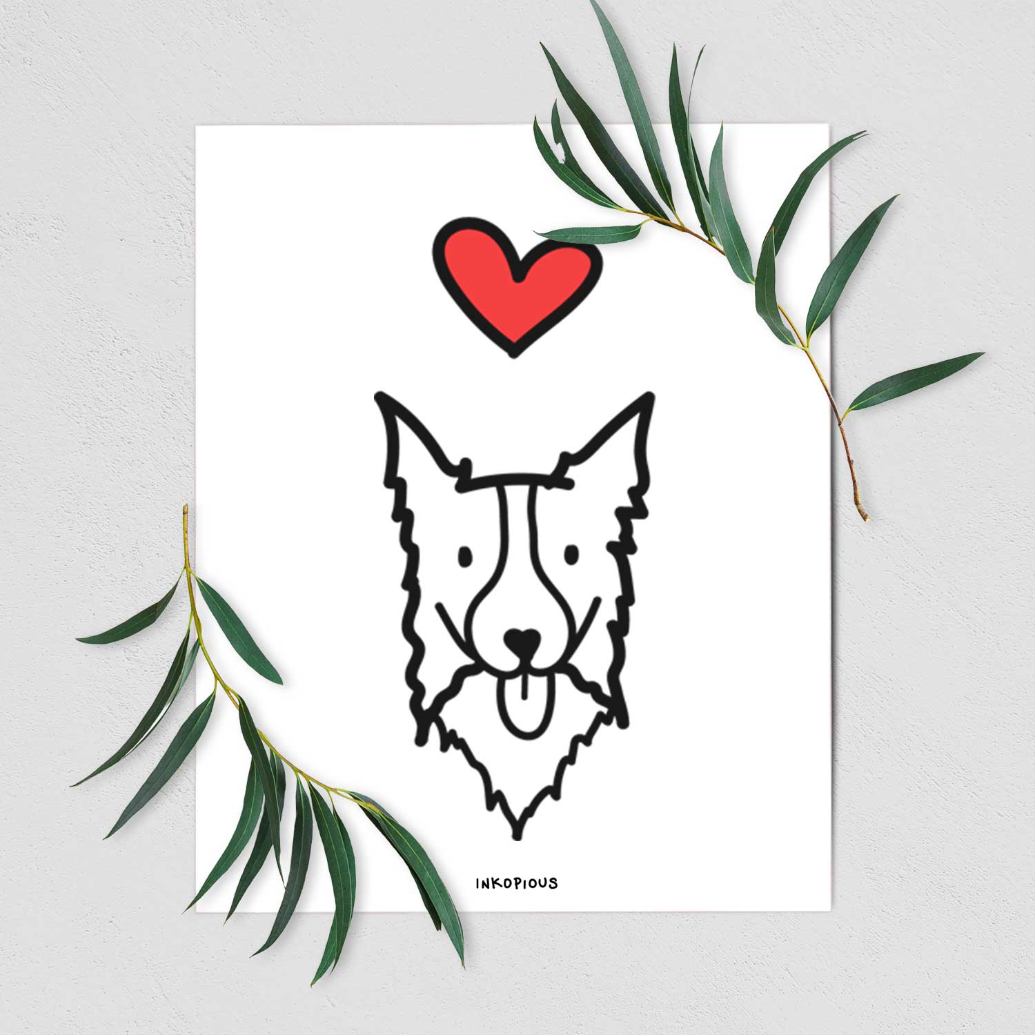 Love Always Border Collie Art Print