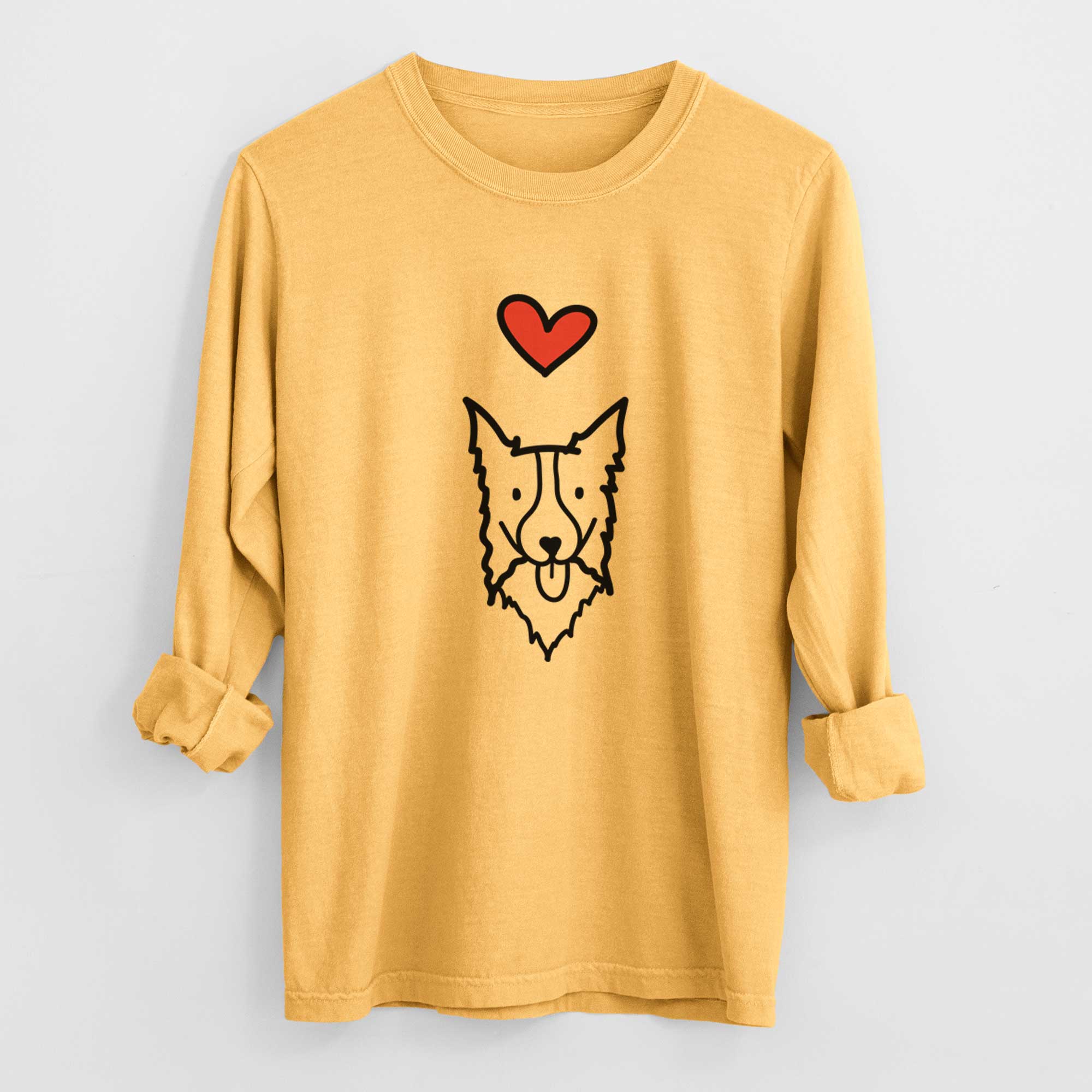 Love Always Border Collie - Heavyweight 100% Cotton Long Sleeve