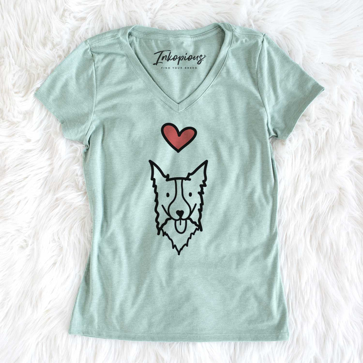 Love Always Border Collie - Women&#39;s V-neck Shirt