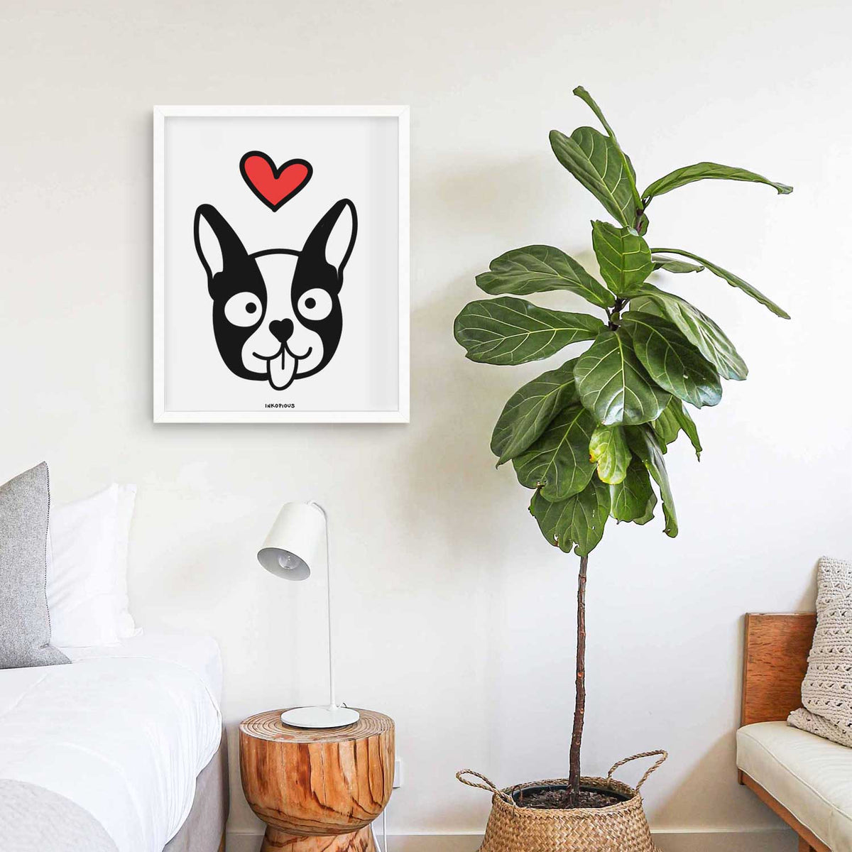 Love Always Boston Terrier Art Print