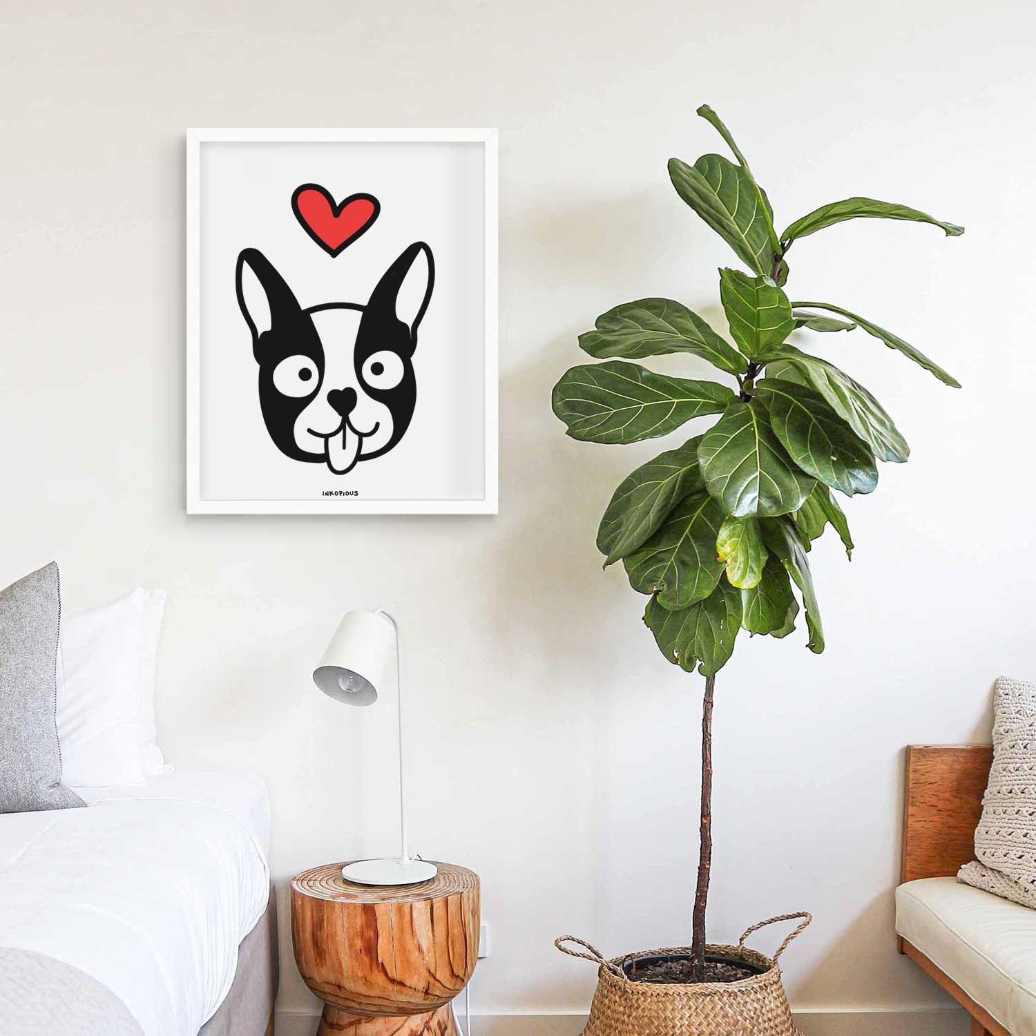 Love Always Boston Terrier Art Print