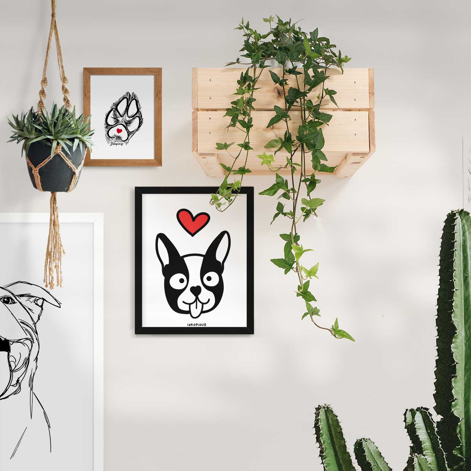Love Always Boston Terrier Art Print