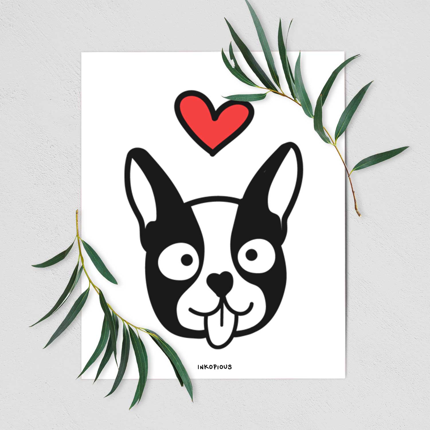 Love Always Boston Terrier Art Print