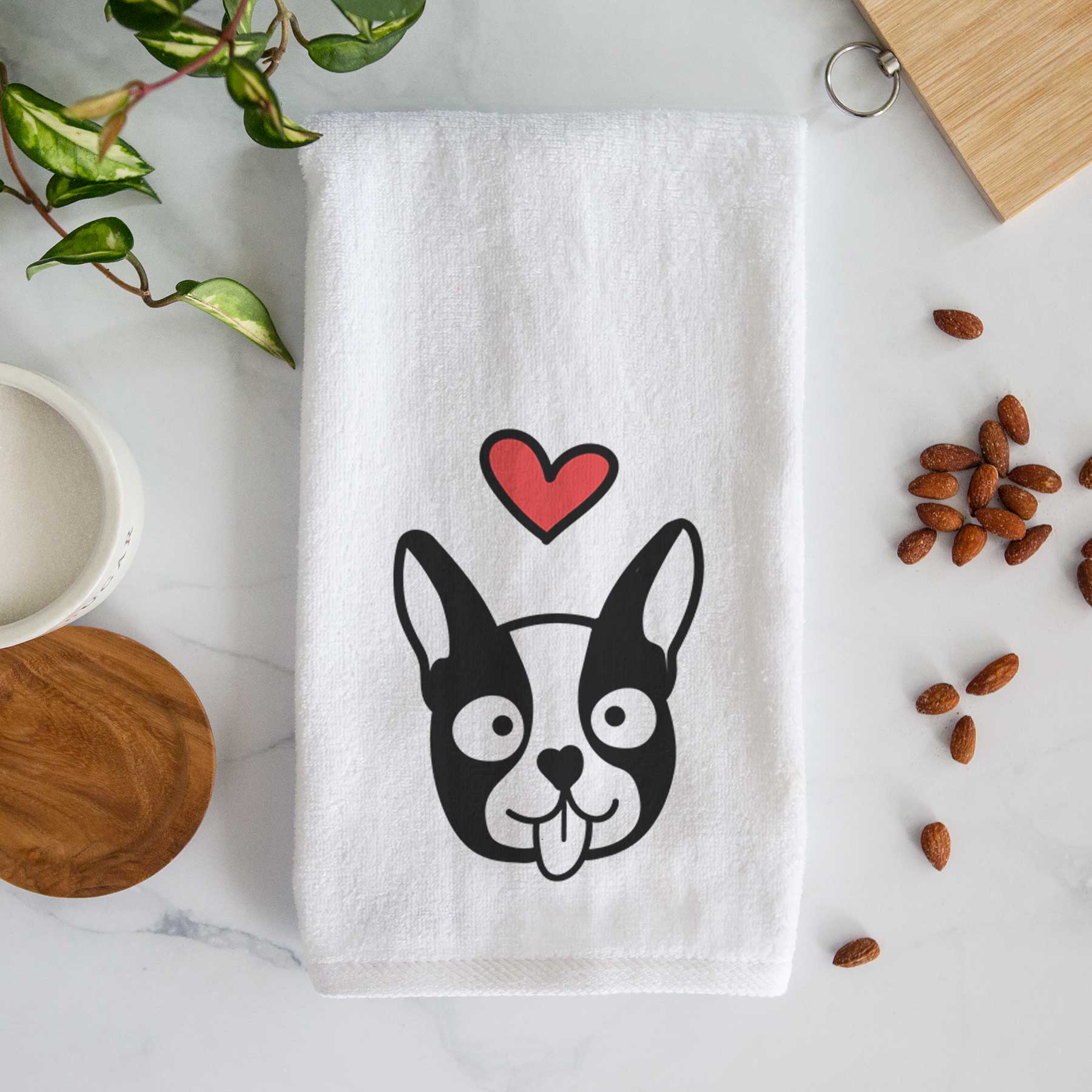 Love Always Boston Terrier - Decorative Hand Towel