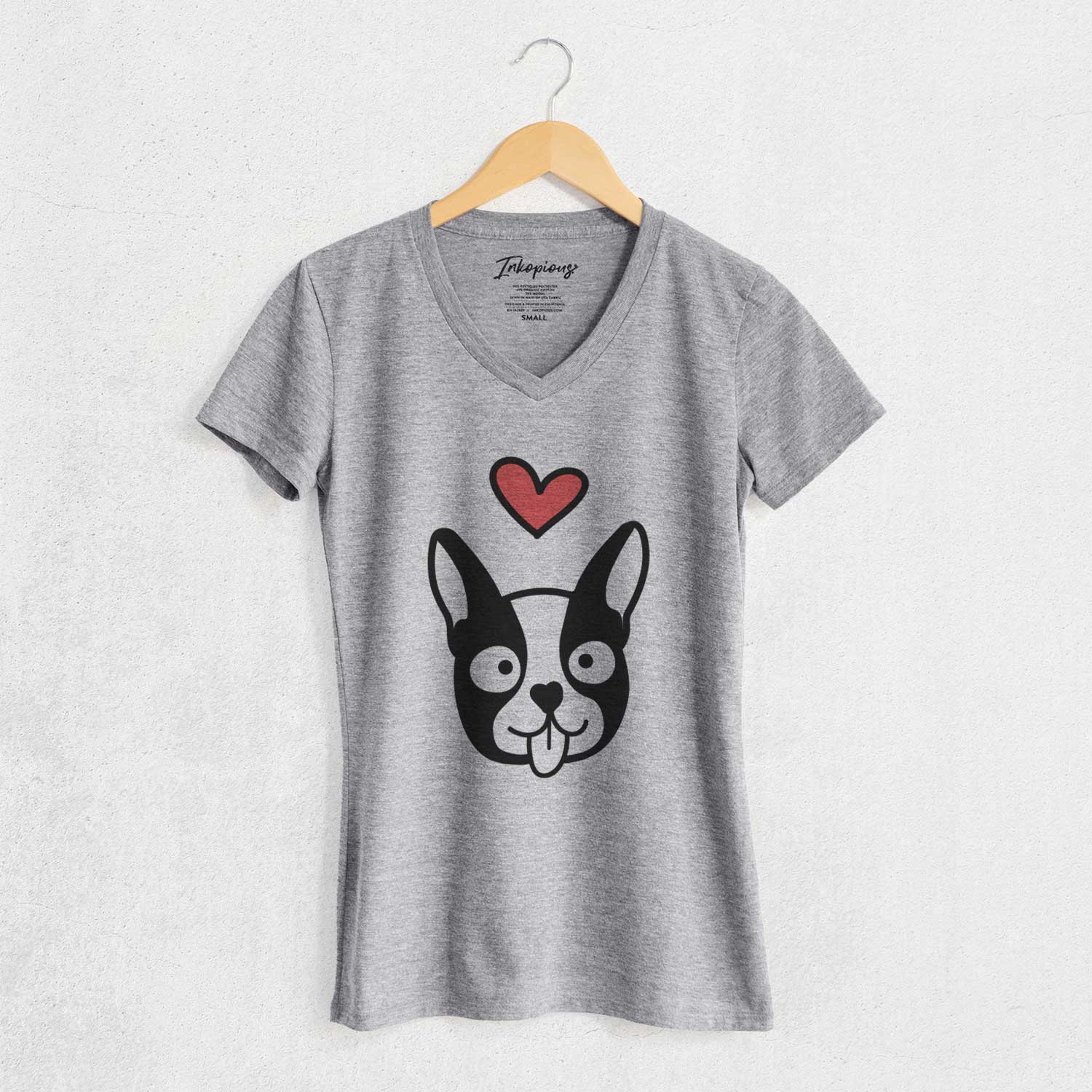 Love Always Boston Terrier - Women's V-neck Shirt