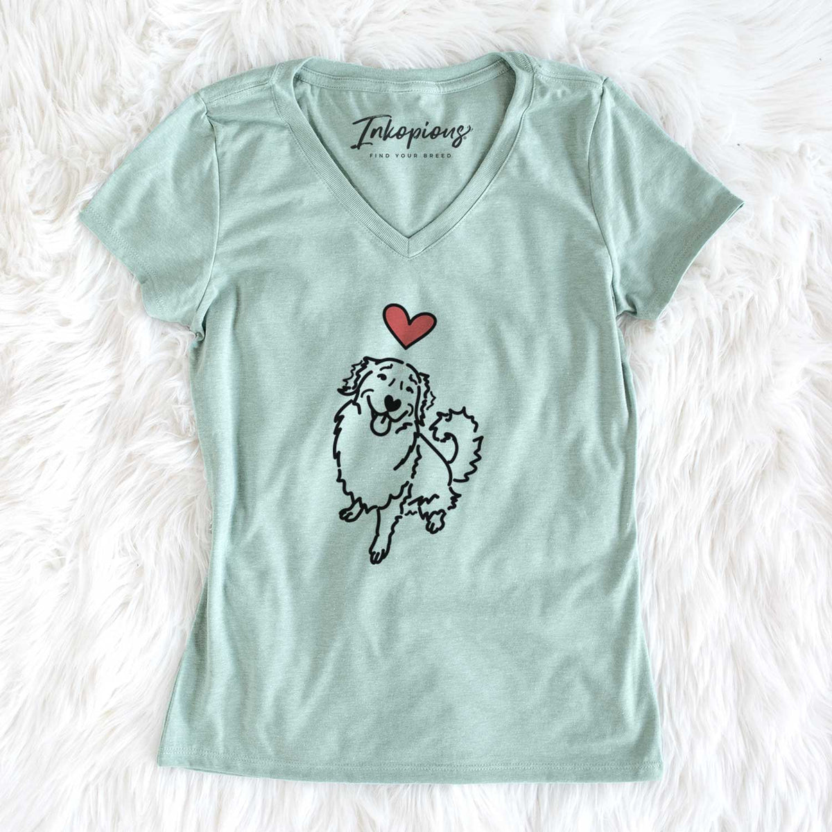 Love Always Golden Retriever - Brinkley - Women&#39;s V-neck Shirt