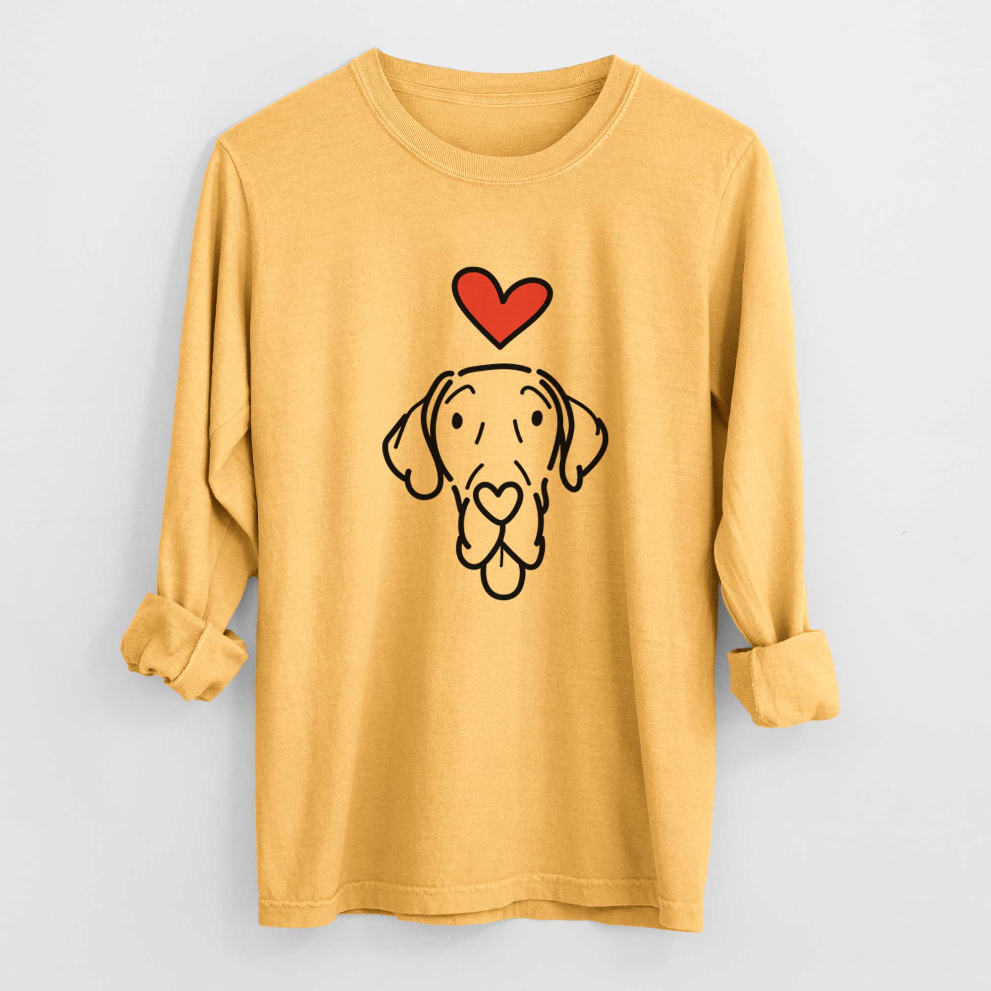 Love Always Great Dane - Bruce - Heavyweight 100% Cotton Long Sleeve