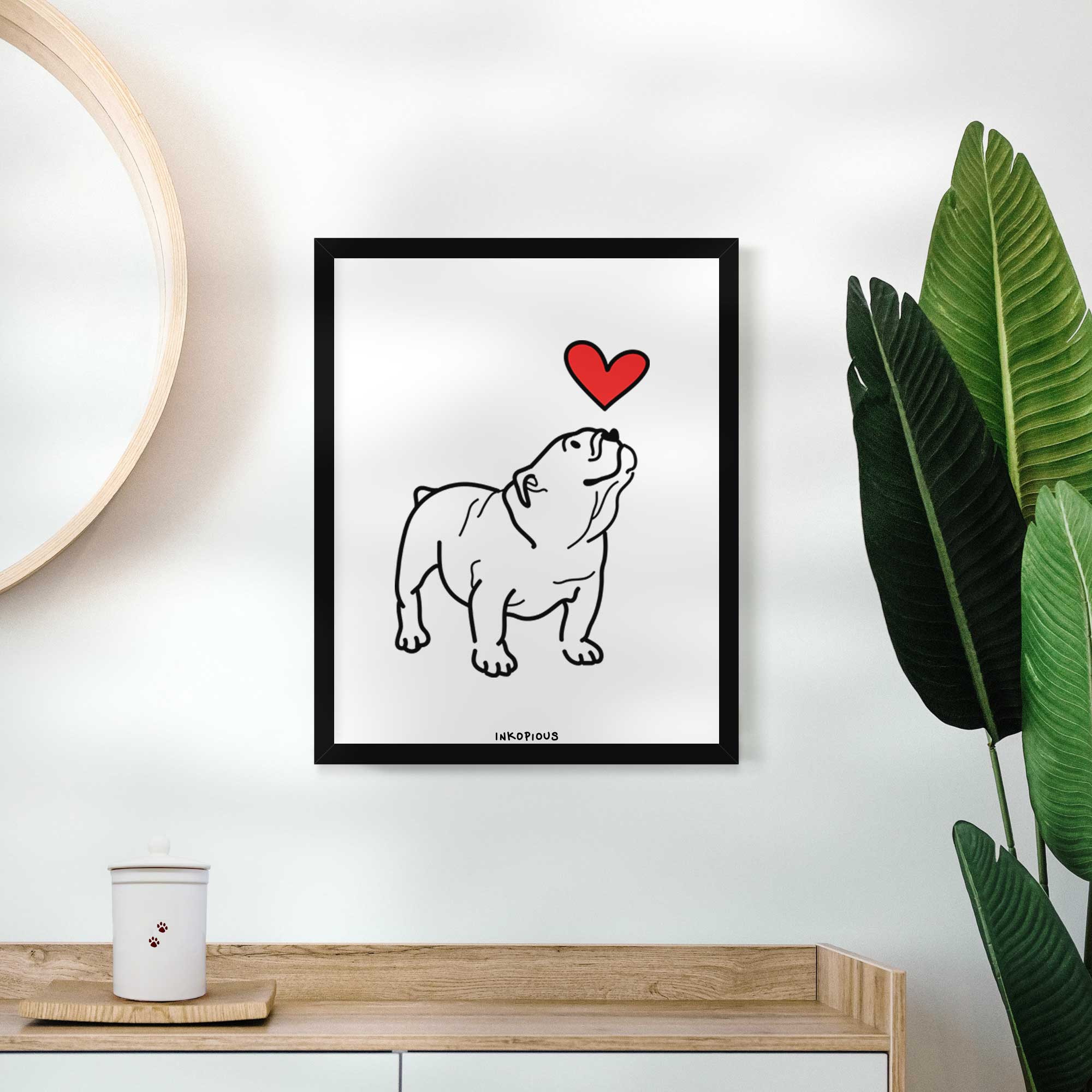 Love Always English Bulldog - Bruno Art Print