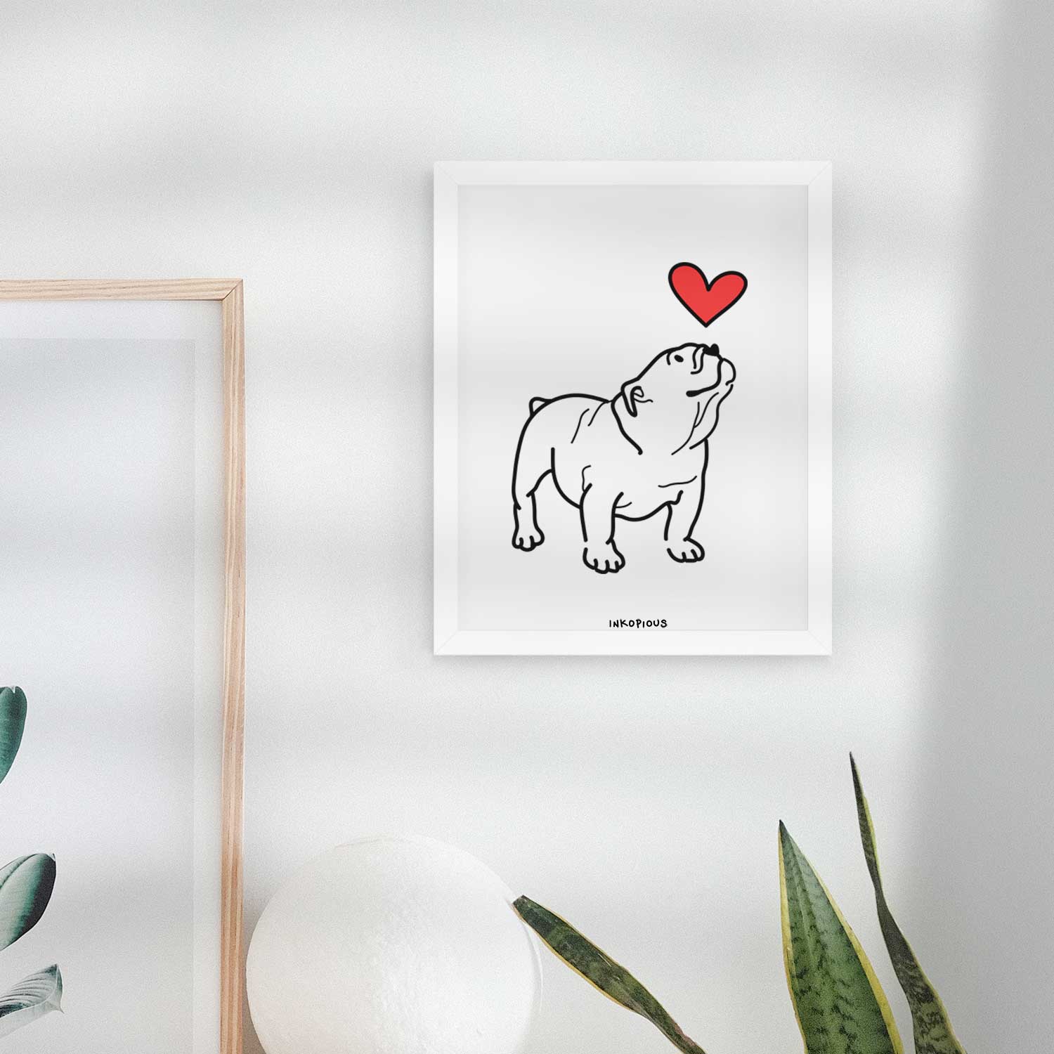 Love Always English Bulldog - Bruno Art Print