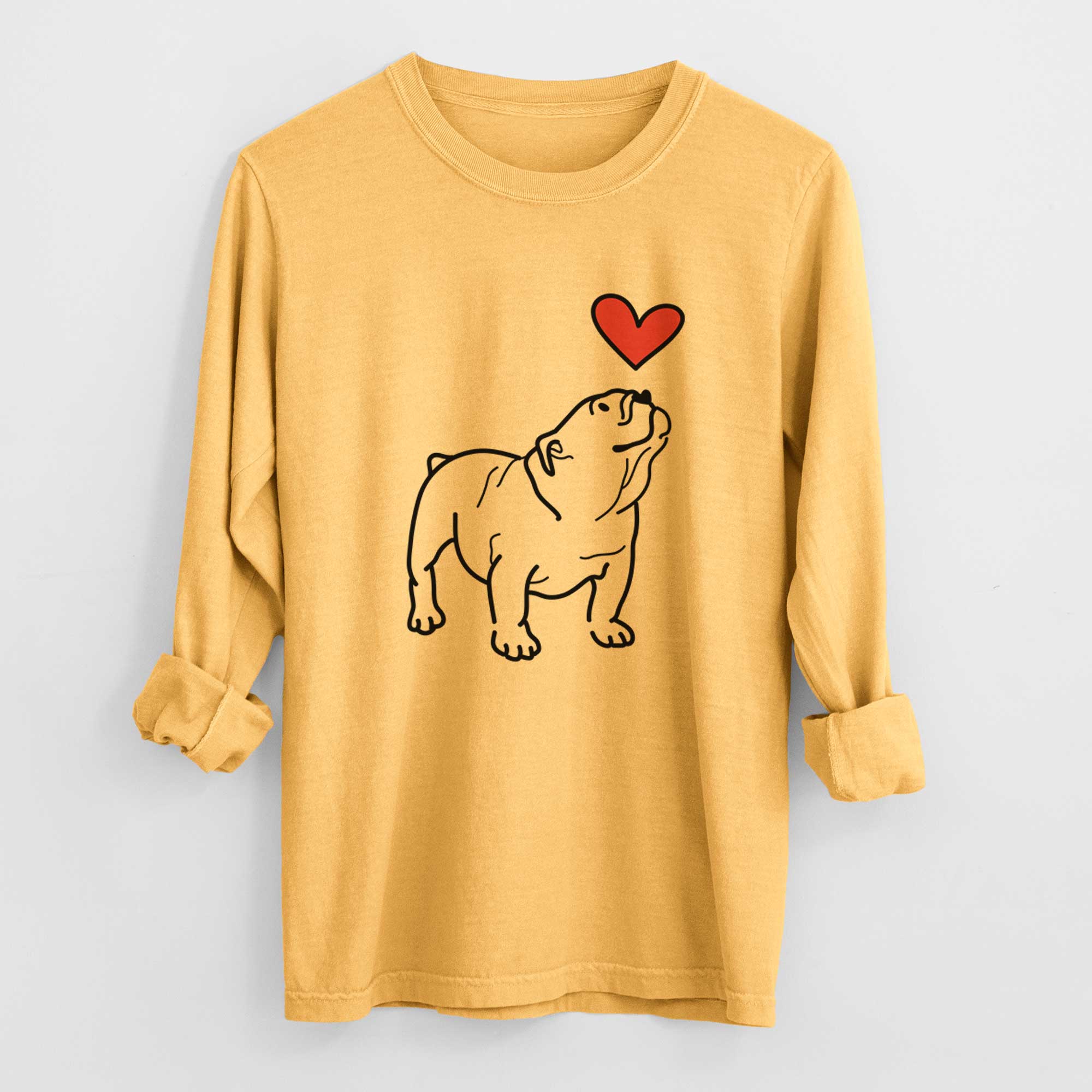 Love Always English Bulldog - Bruno - Heavyweight 100% Cotton Long Sleeve