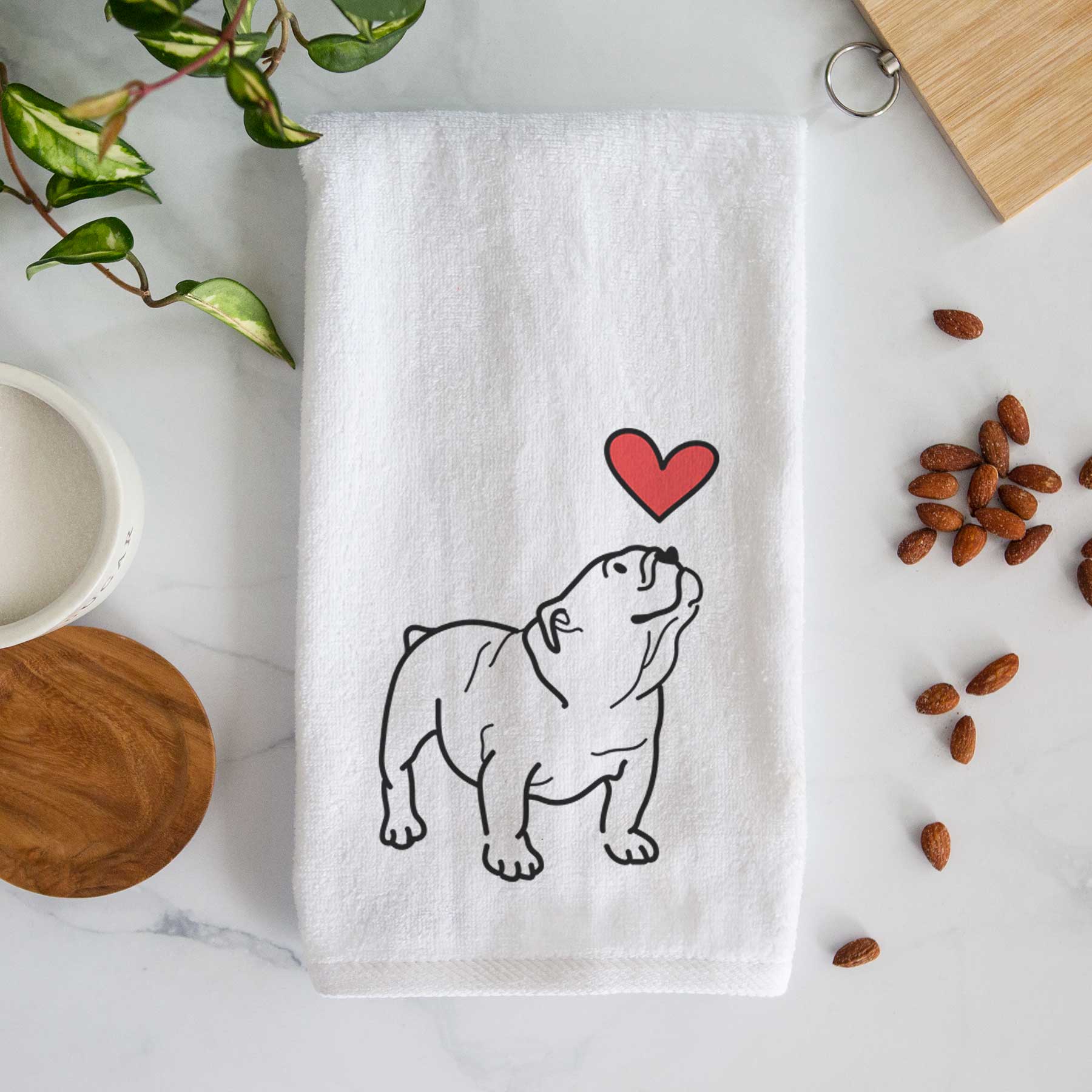 Love Always English Bulldog - Bruno - Decorative Hand Towel