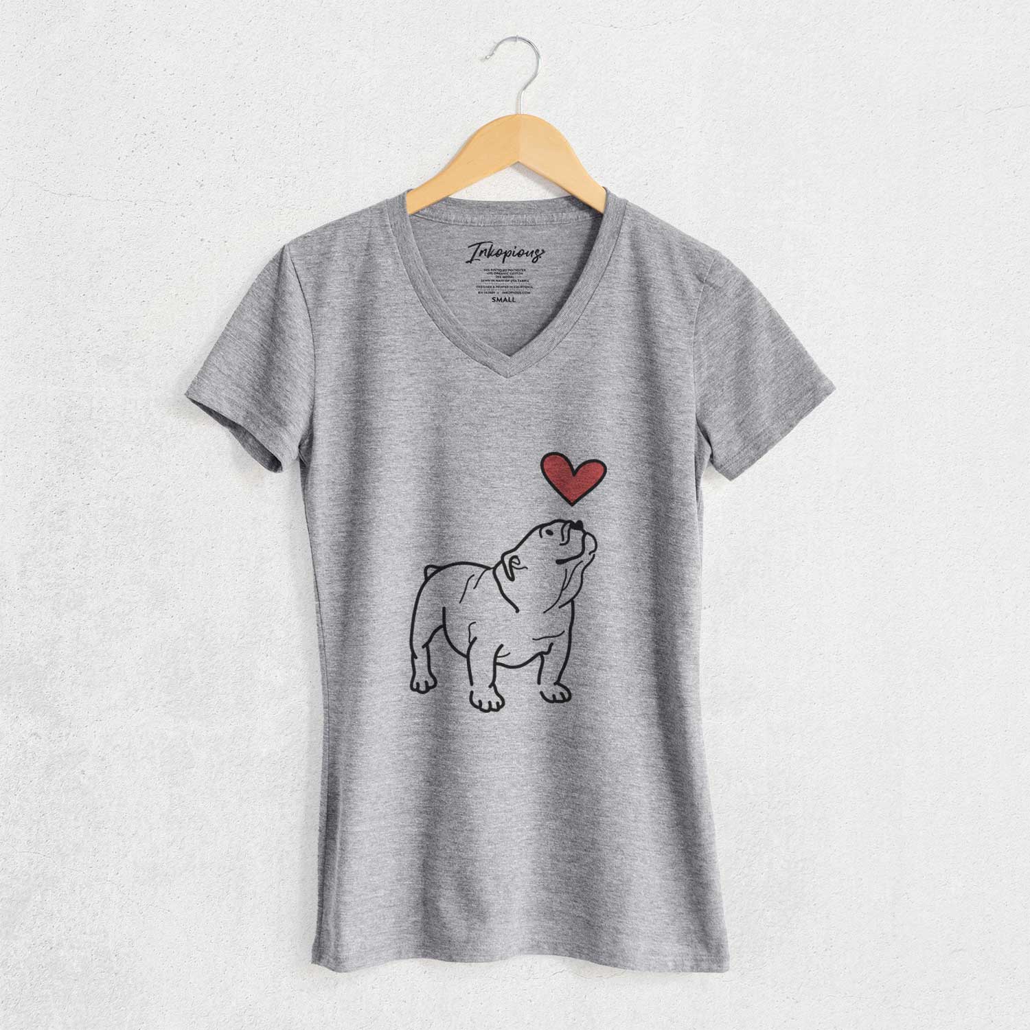 Love Always English Bulldog - Bruno - Women's V-neck Shirt