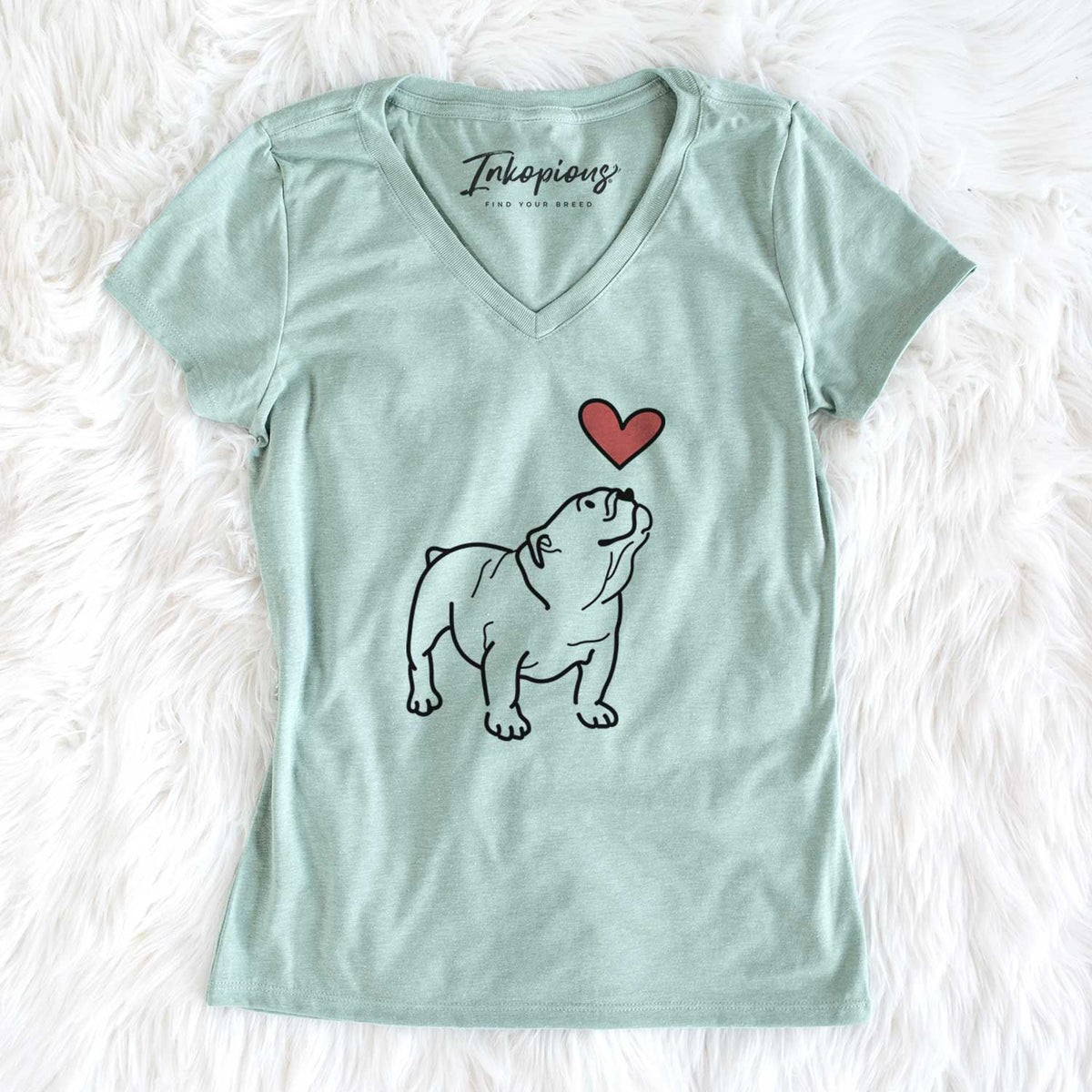 Love Always English Bulldog - Bruno - Women&#39;s V-neck Shirt