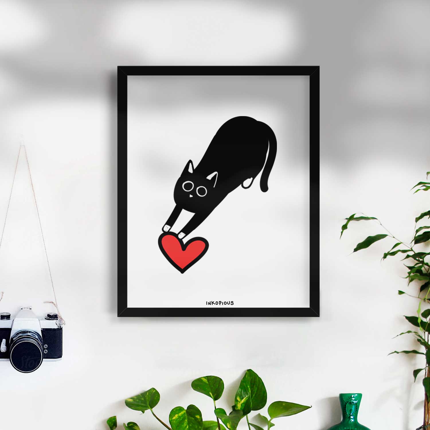 Love Always Black Cat - Bug Art Print