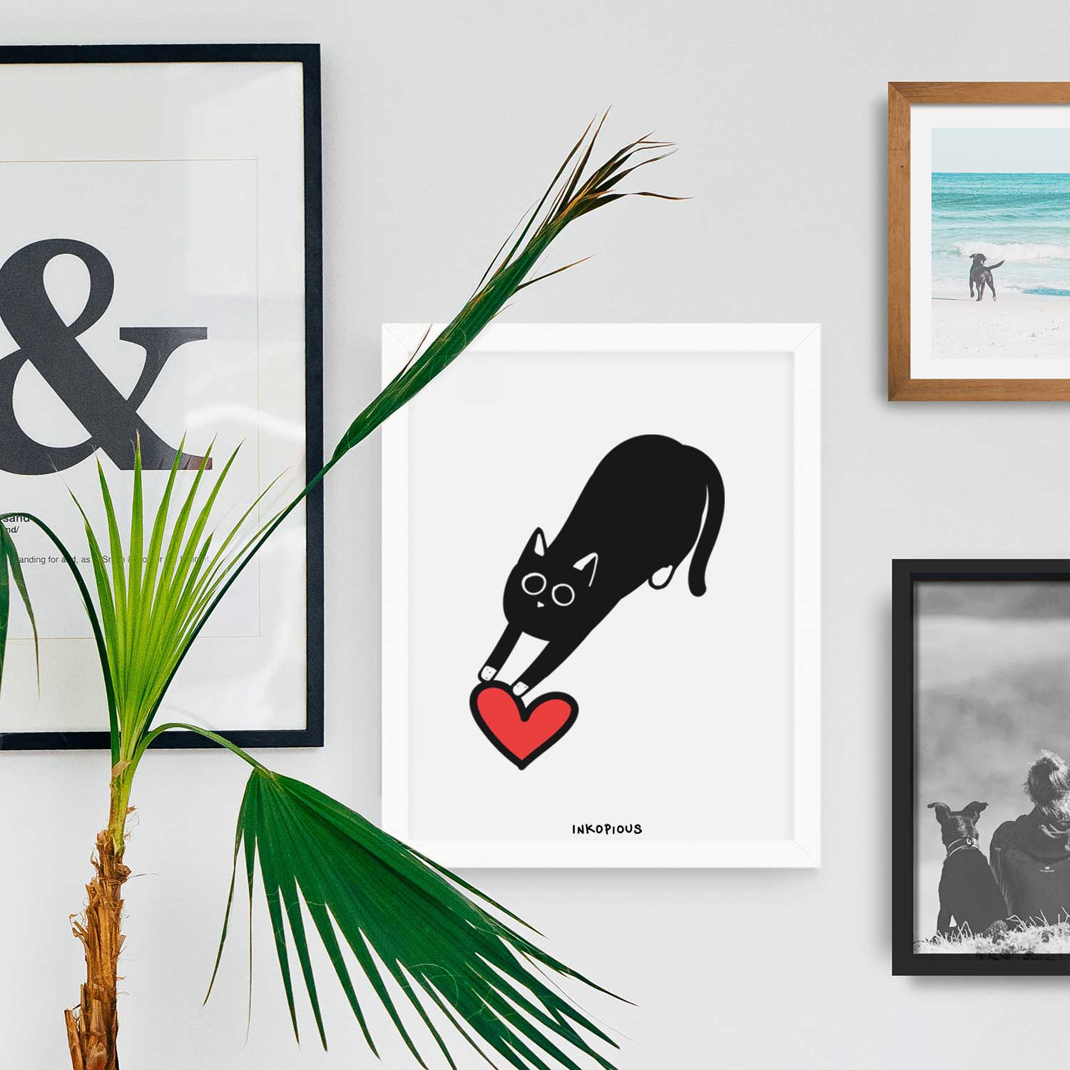 Love Always Black Cat - Bug Art Print