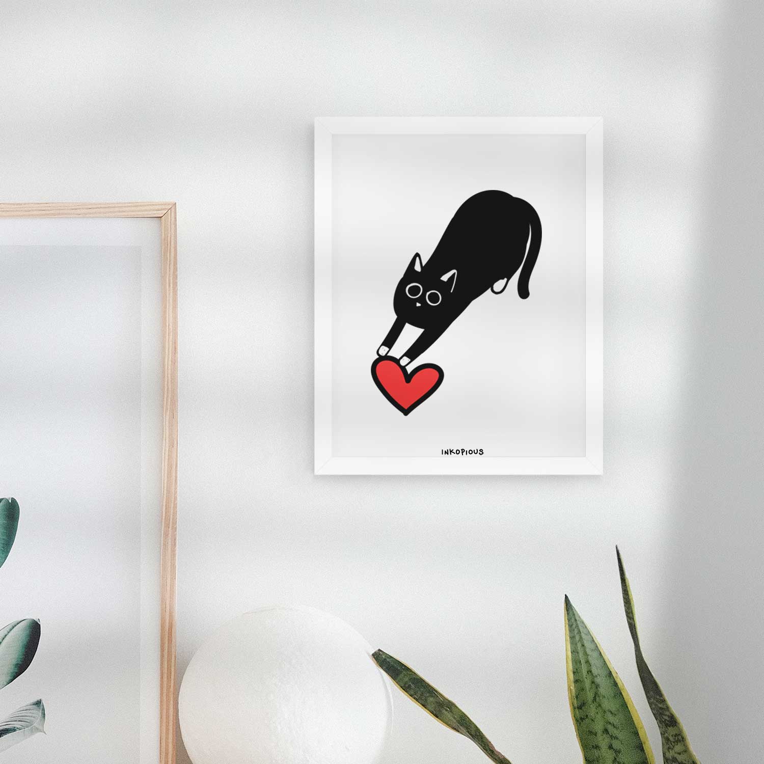 Love Always Black Cat - Bug Art Print