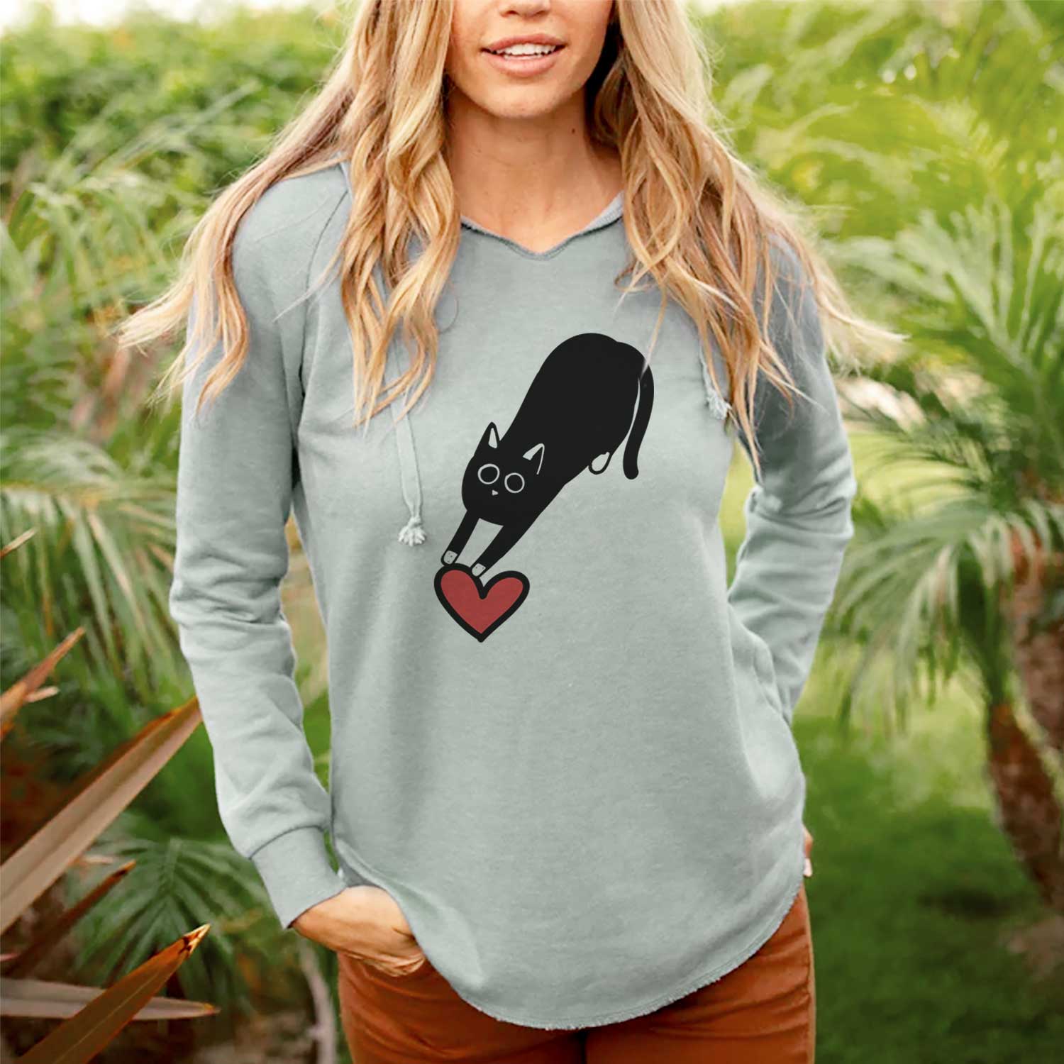 Love Always Black Cat - Bug - Cali Wave Hooded Sweatshirt