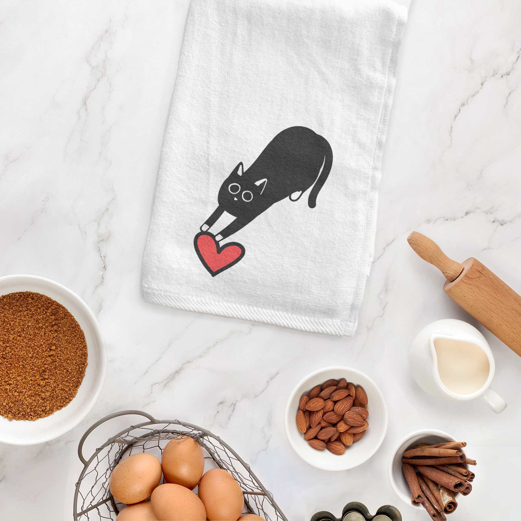 Love Always Black Cat - Bug - Decorative Hand Towel