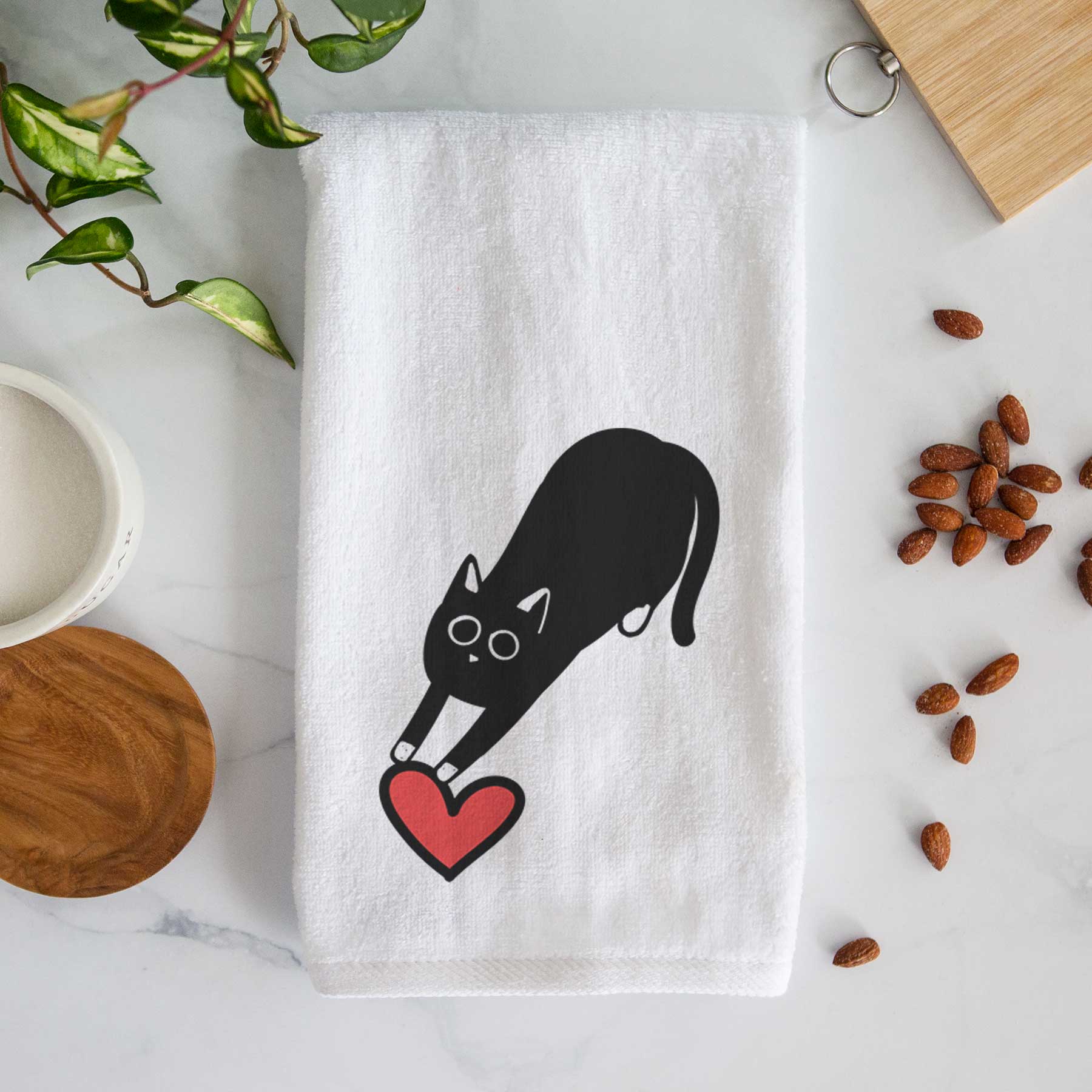 Love Always Black Cat - Bug - Decorative Hand Towel