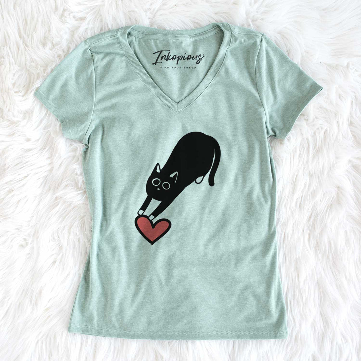 Love Always Black Cat - Bug - Women&#39;s V-neck Shirt