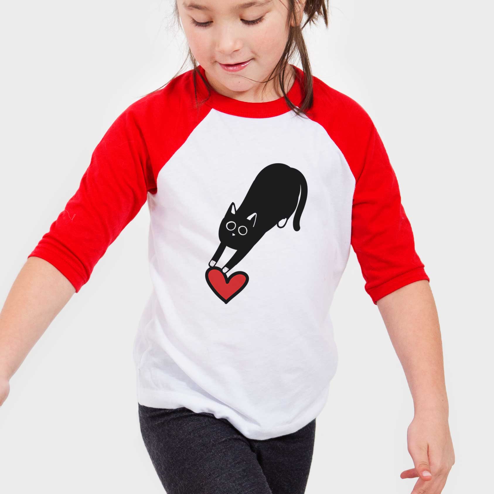 Love Always Black Cat - Bug - Youth 3/4 Long Sleeve