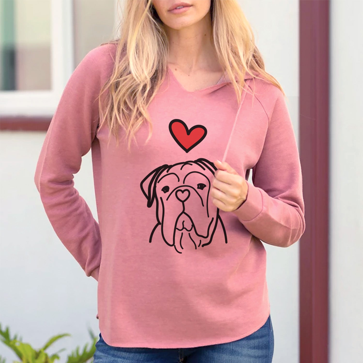 Love Always Vivian the Bull Mastiff - Cali Wave Hooded Sweatshirt