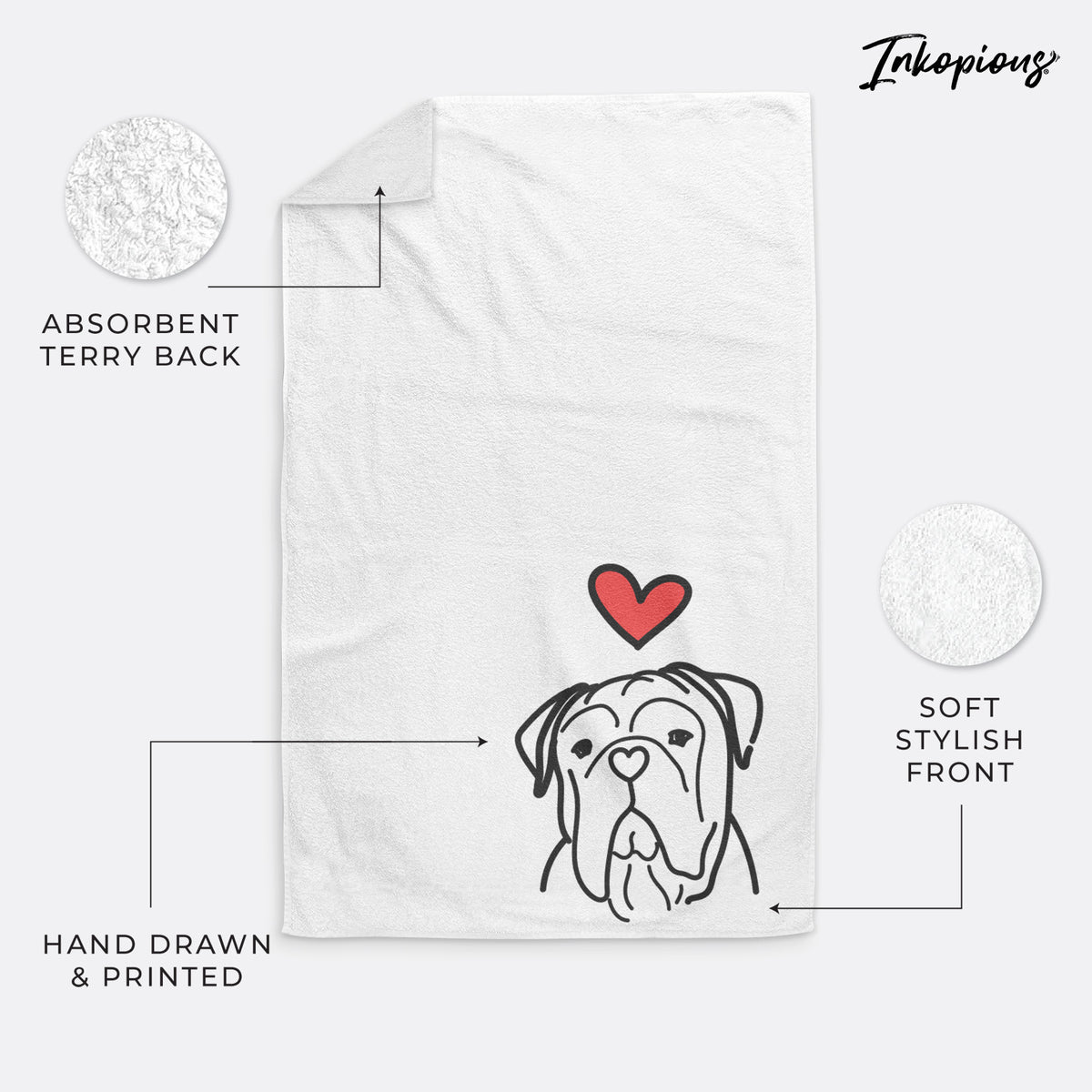 Love Always Vivian the Bull Mastiff - Decorative Hand Towel