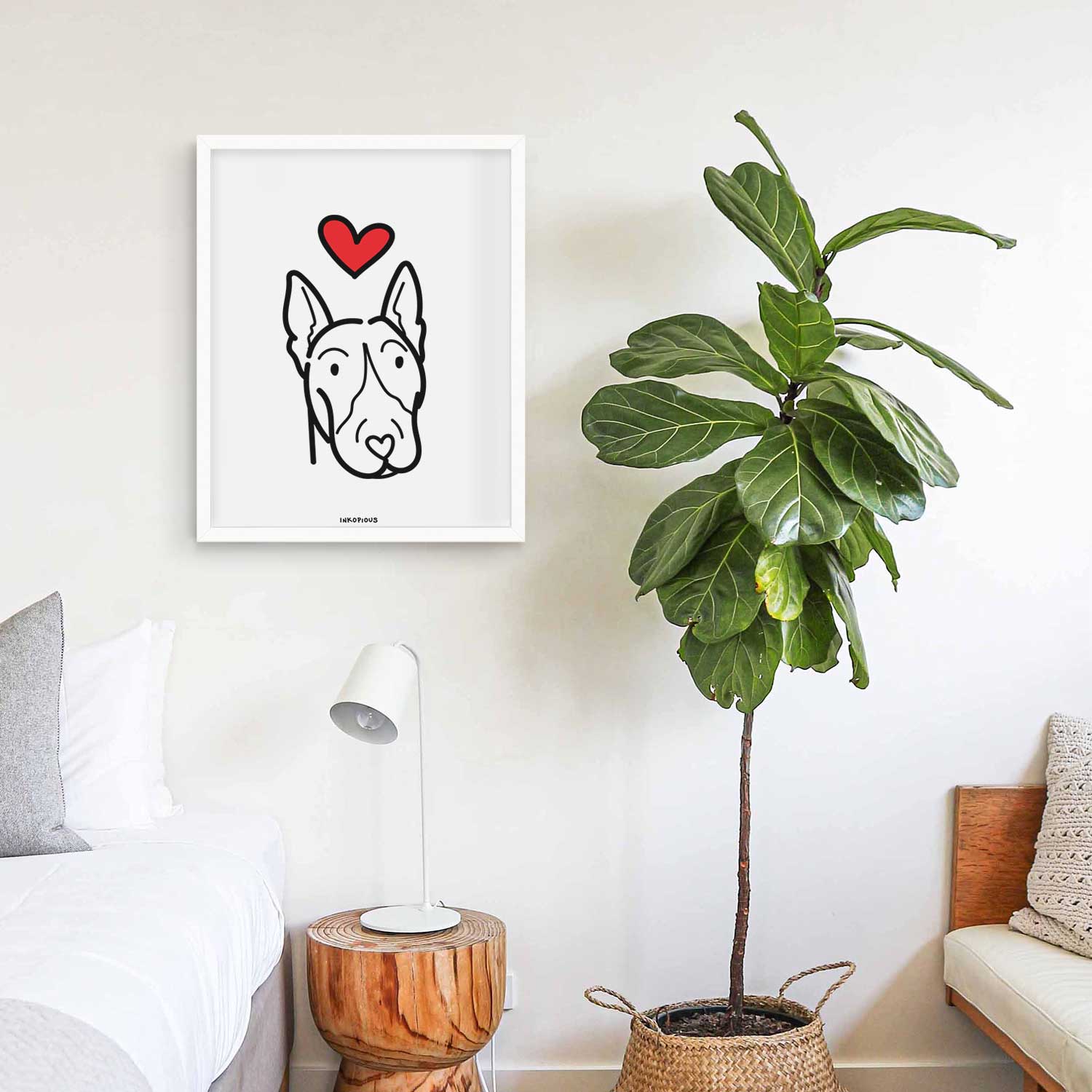 Love Always Bull Terrier Art Print