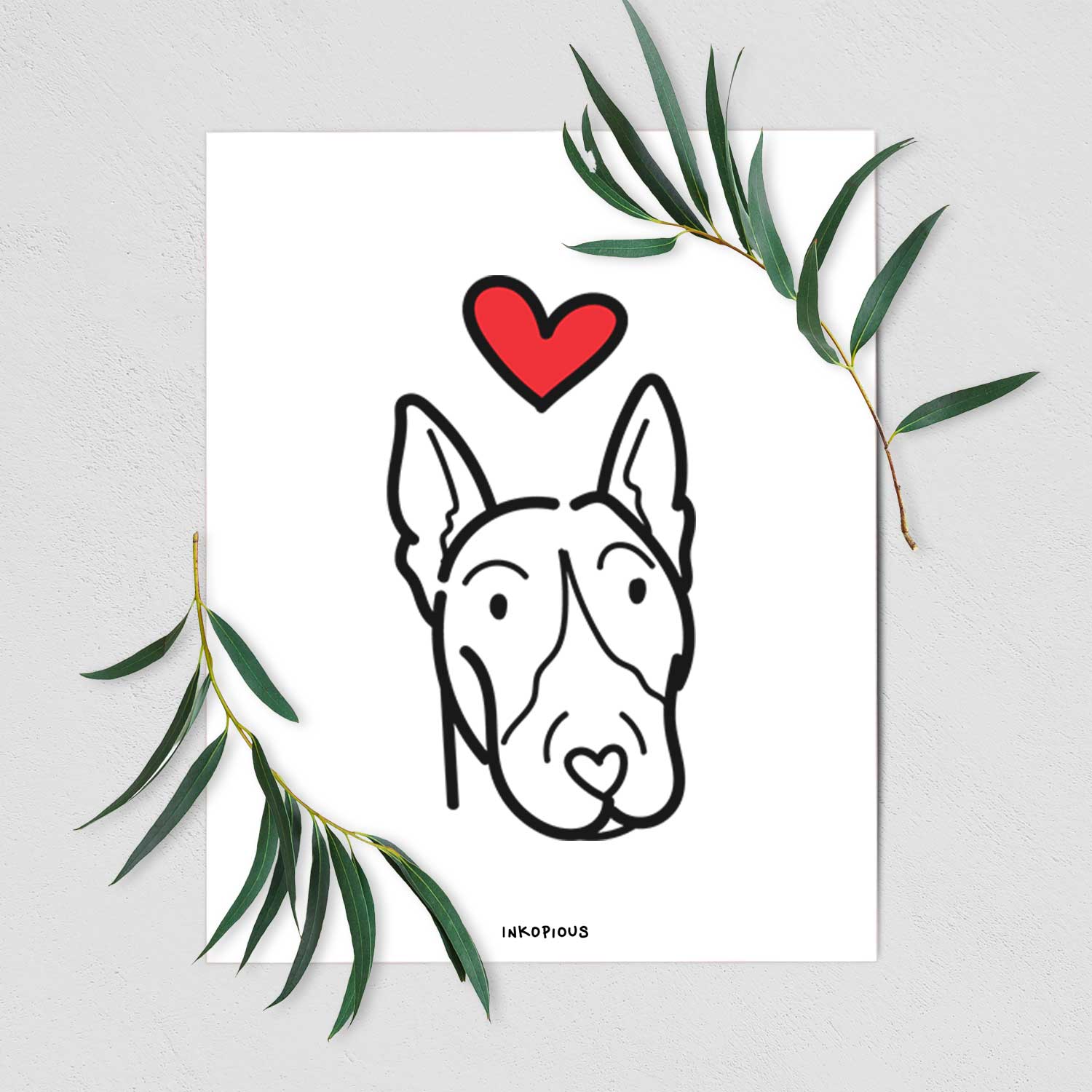 Love Always Bull Terrier Art Print