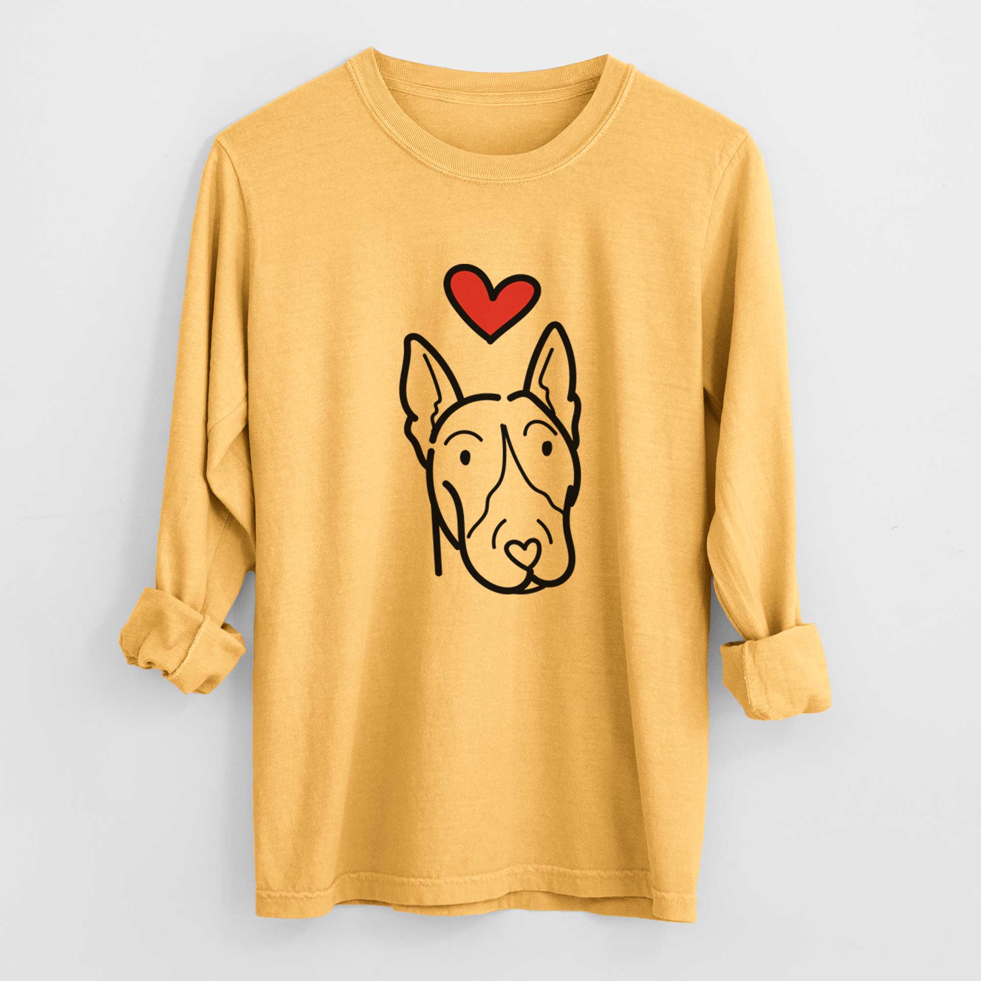 Love Always Bull Terrier - Heavyweight 100% Cotton Long Sleeve