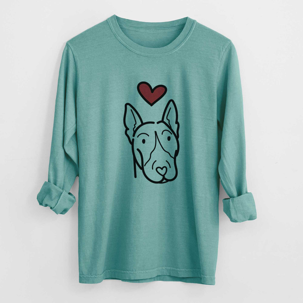 Love Always Bull Terrier - Heavyweight 100% Cotton Long Sleeve