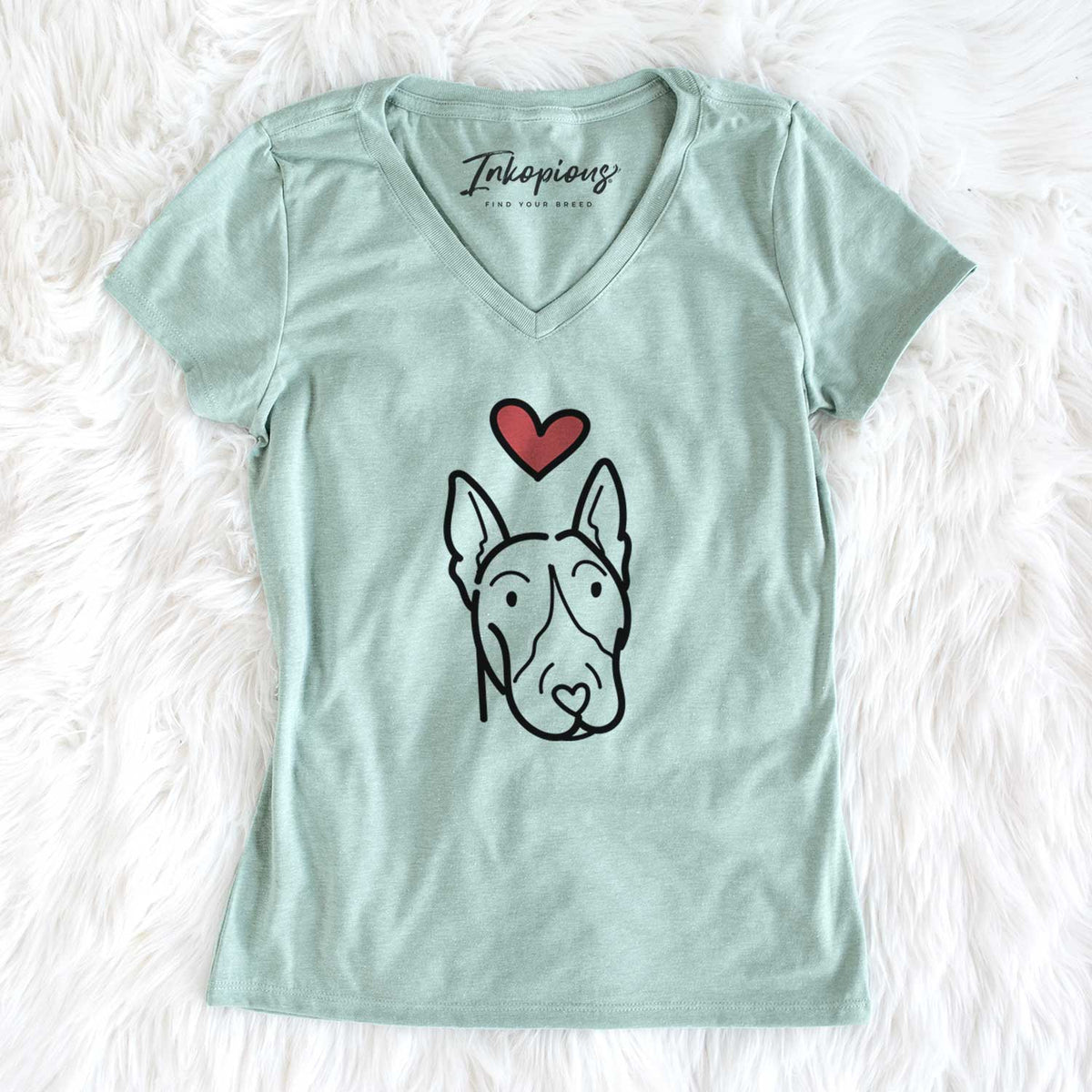 Love Always Bull Terrier - Women&#39;s V-neck Shirt