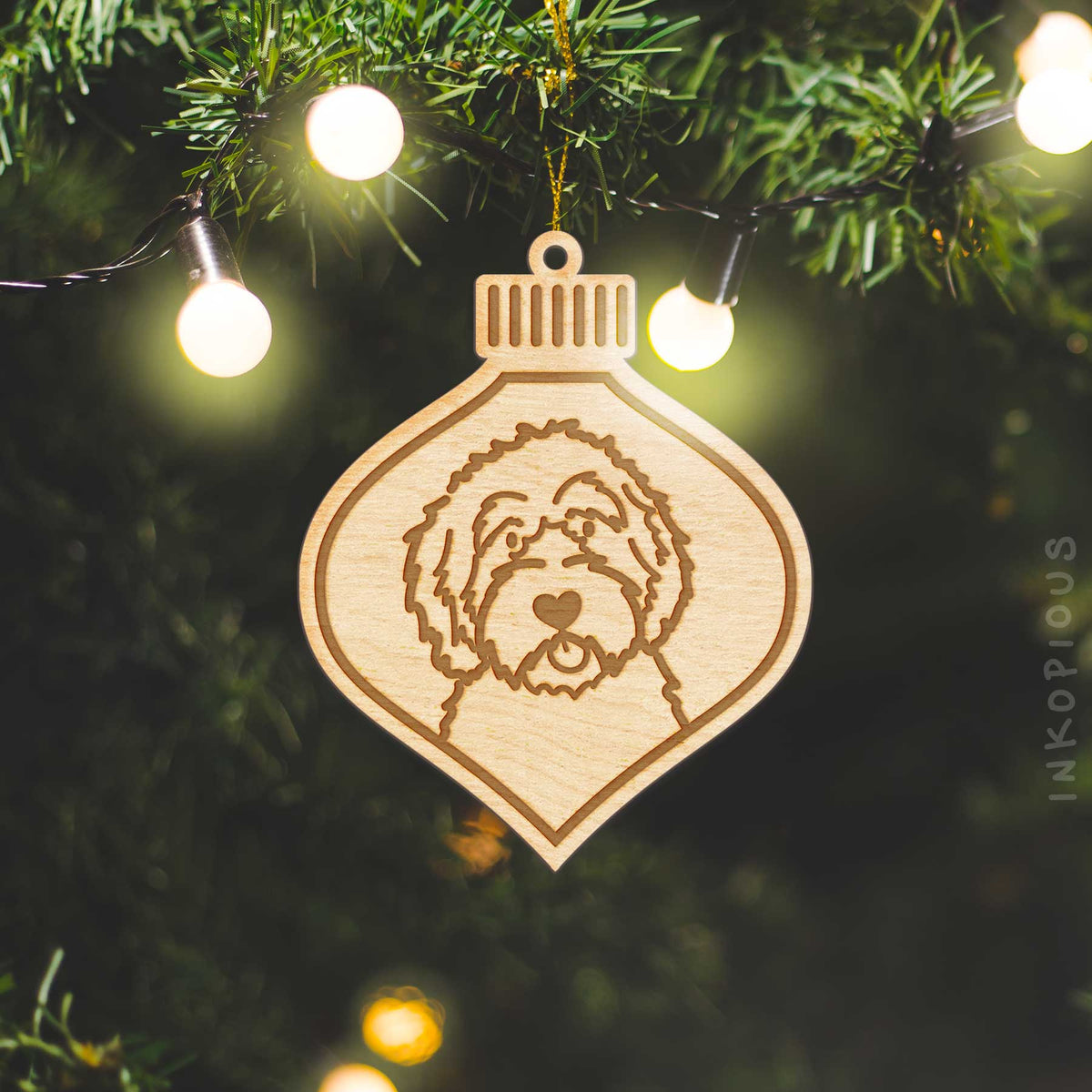 Love Always Aussiedoodle - Wooden Ornament