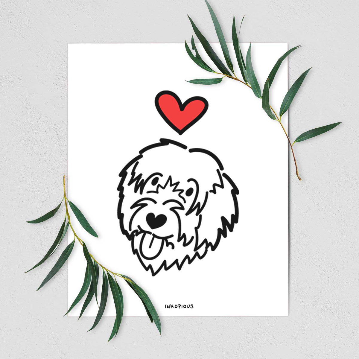 Love Always Catalan Sheepdog Art Print