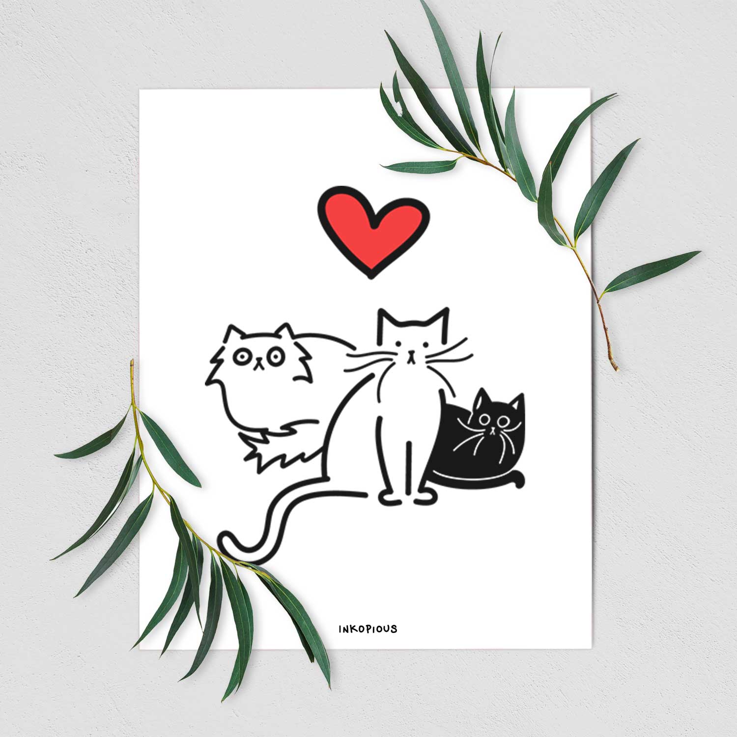 Love Always Cats - Cats Art Print