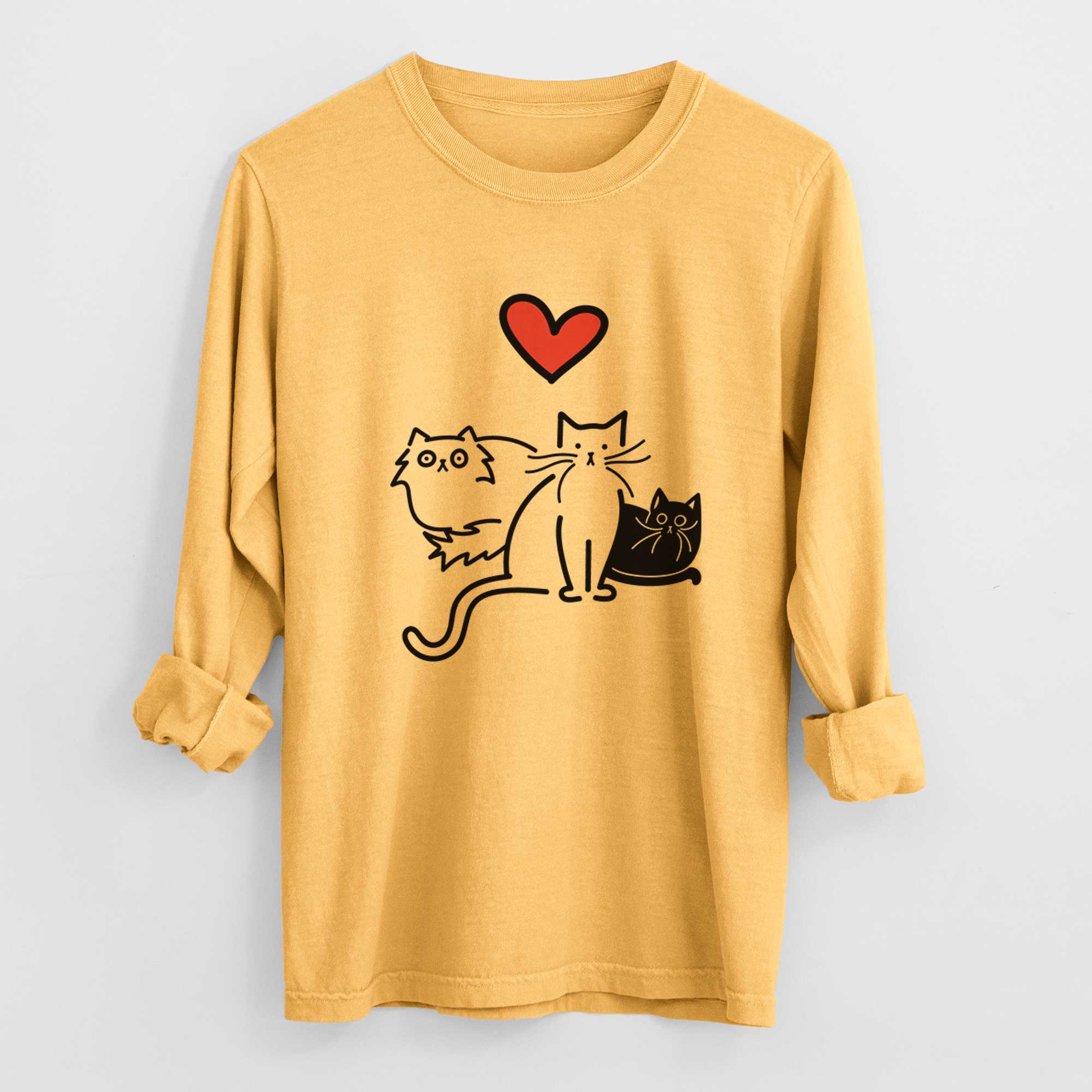 Love Always Cats - Cats - Heavyweight 100% Cotton Long Sleeve