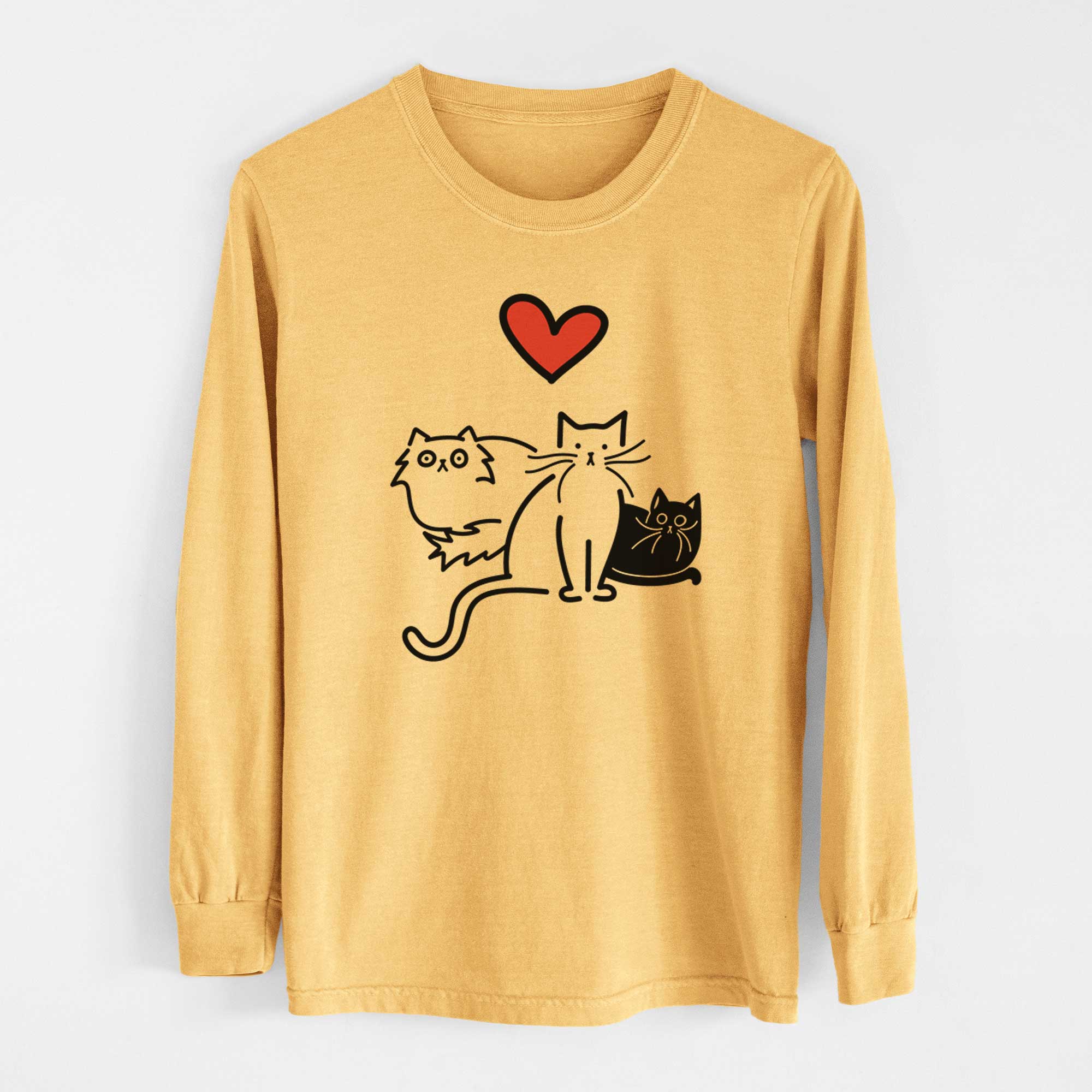 Love Always Cats - Cats - Heavyweight 100% Cotton Long Sleeve