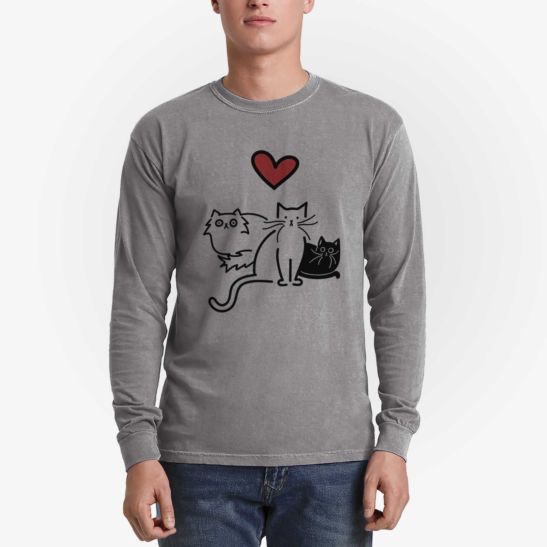 Love Always Cats - Cats - Heavyweight 100% Cotton Long Sleeve