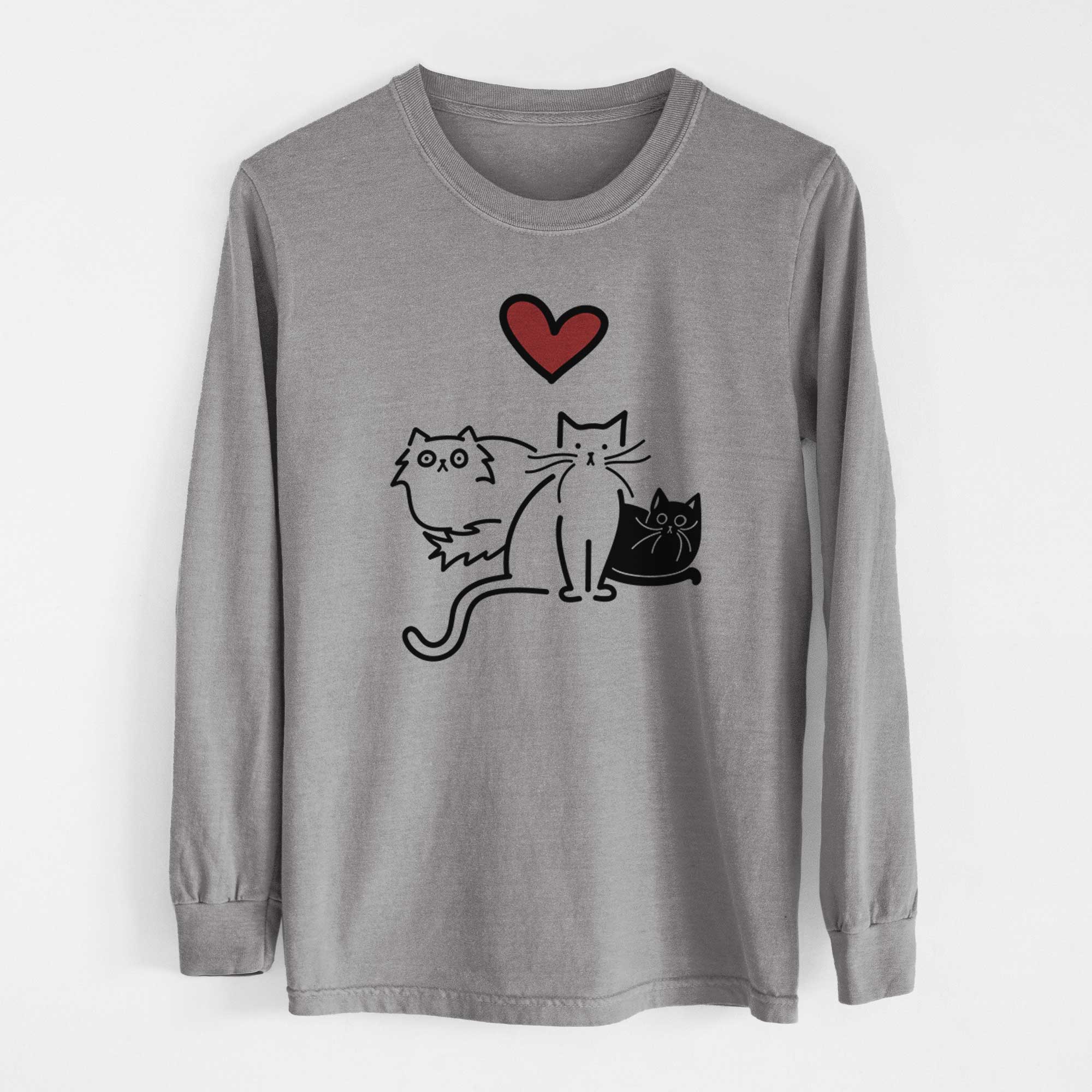 Love Always Cats - Cats - Heavyweight 100% Cotton Long Sleeve