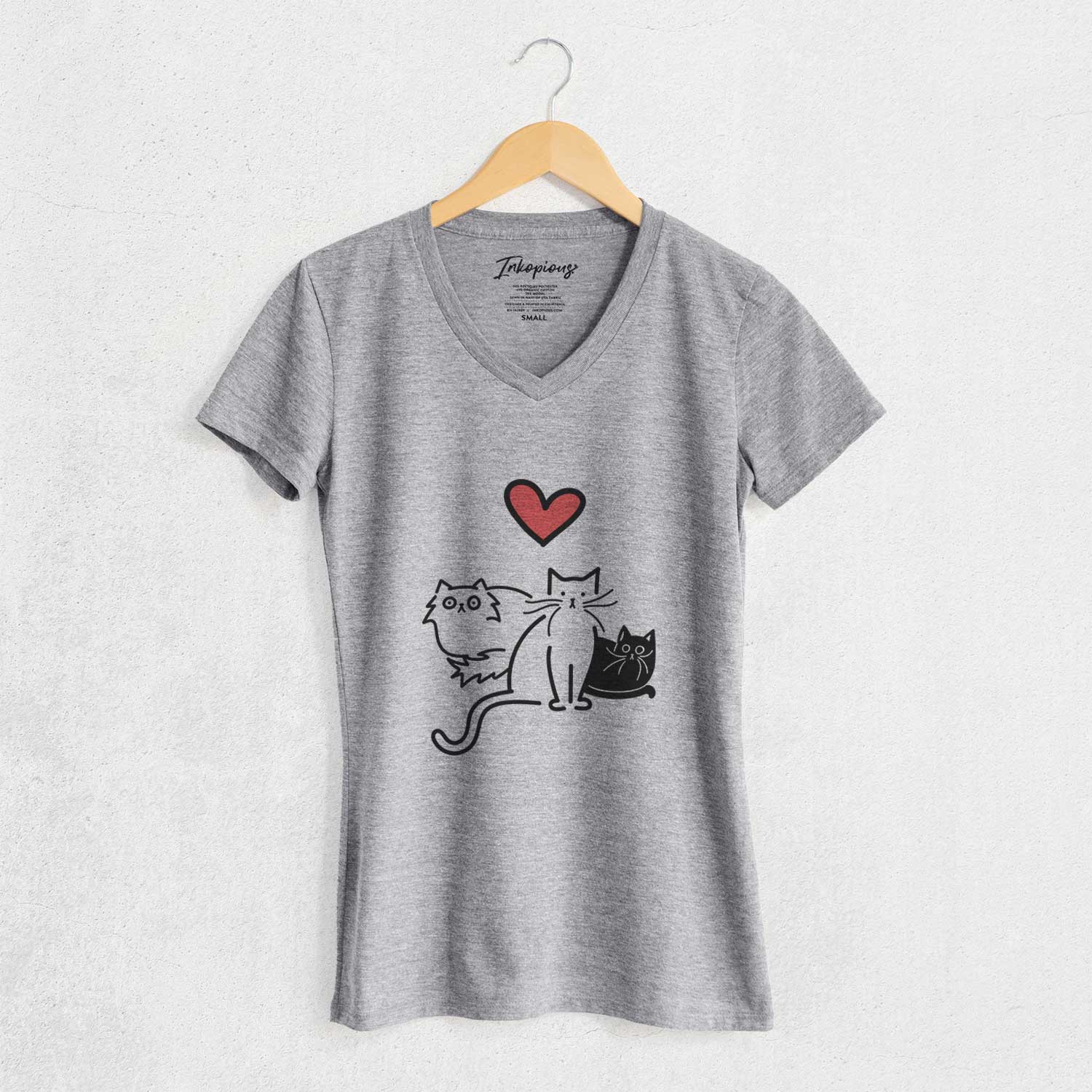 Love Always Cats - Cats - Women's V-neck Shirt
