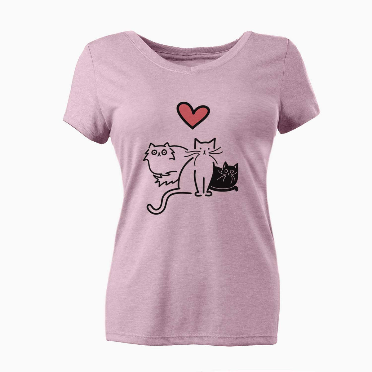 Love Always Cats - Cats - Women's V-neck Shirt