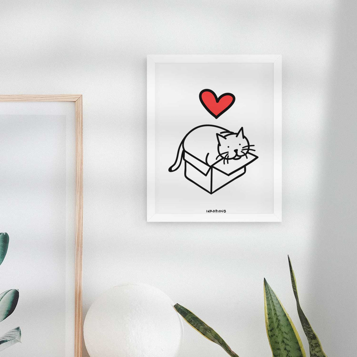 Love Always Cat in a Box - Charlie Art Print