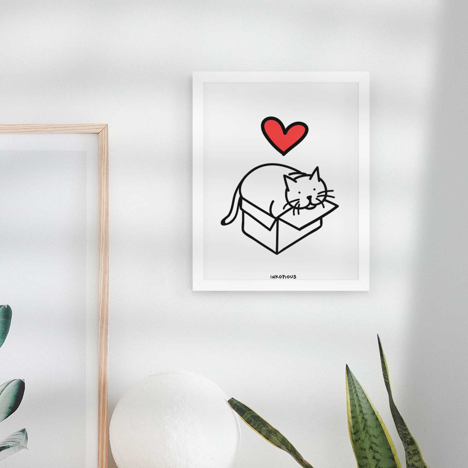 Love Always Cat in a Box - Charlie Art Print