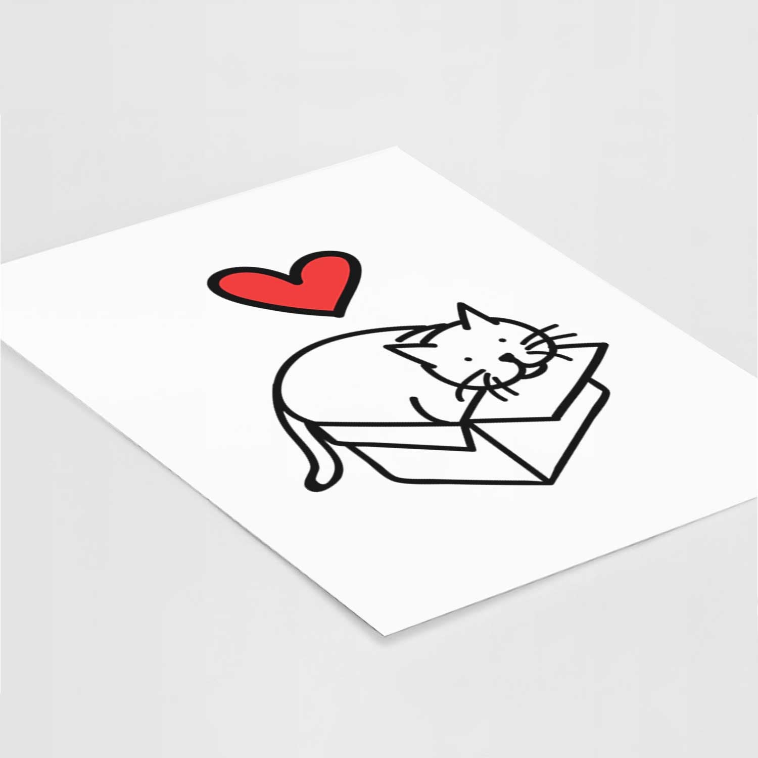 Love Always Cat in a Box - Charlie Art Print