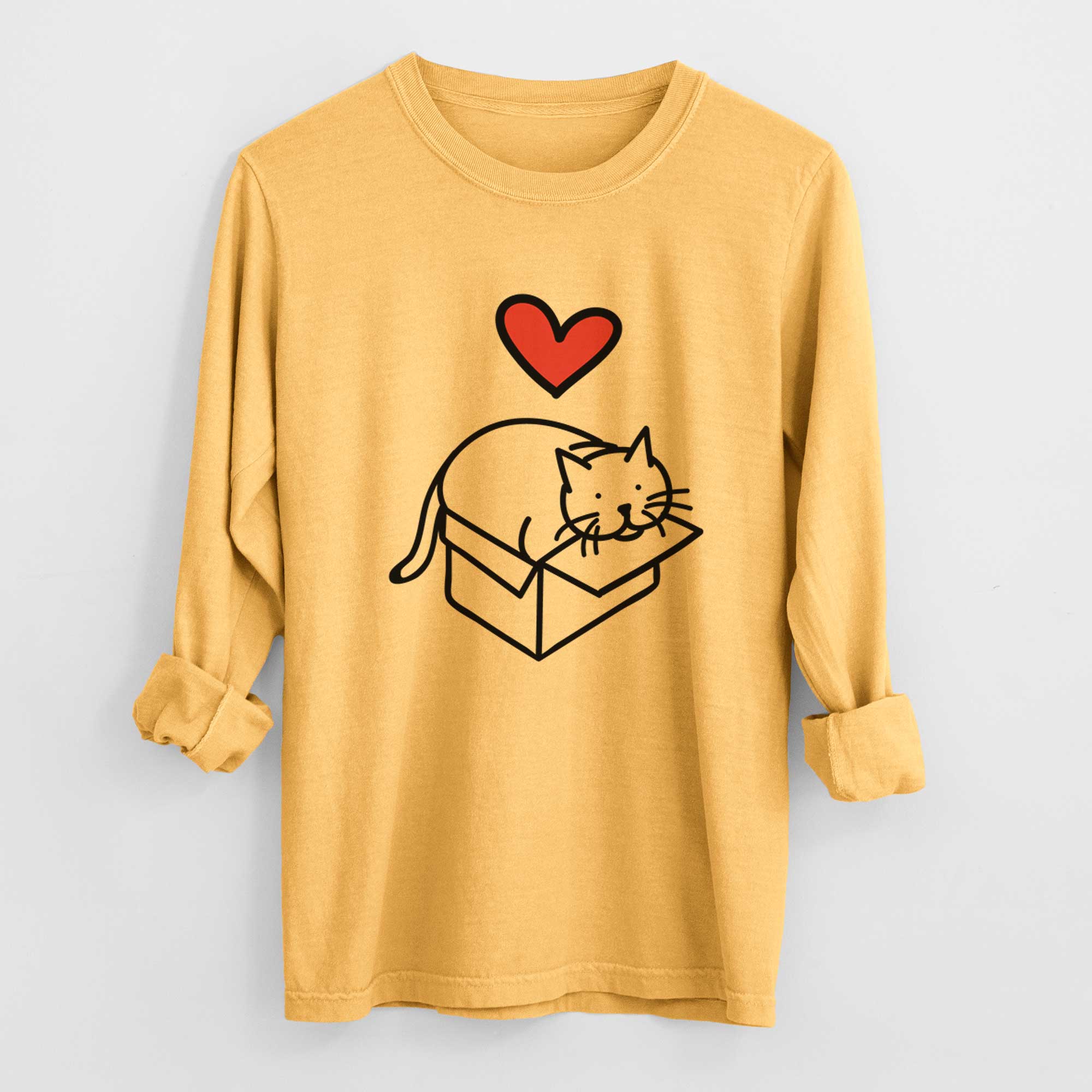 Love Always Cat in a Box - Charlie - Heavyweight 100% Cotton Long Sleeve